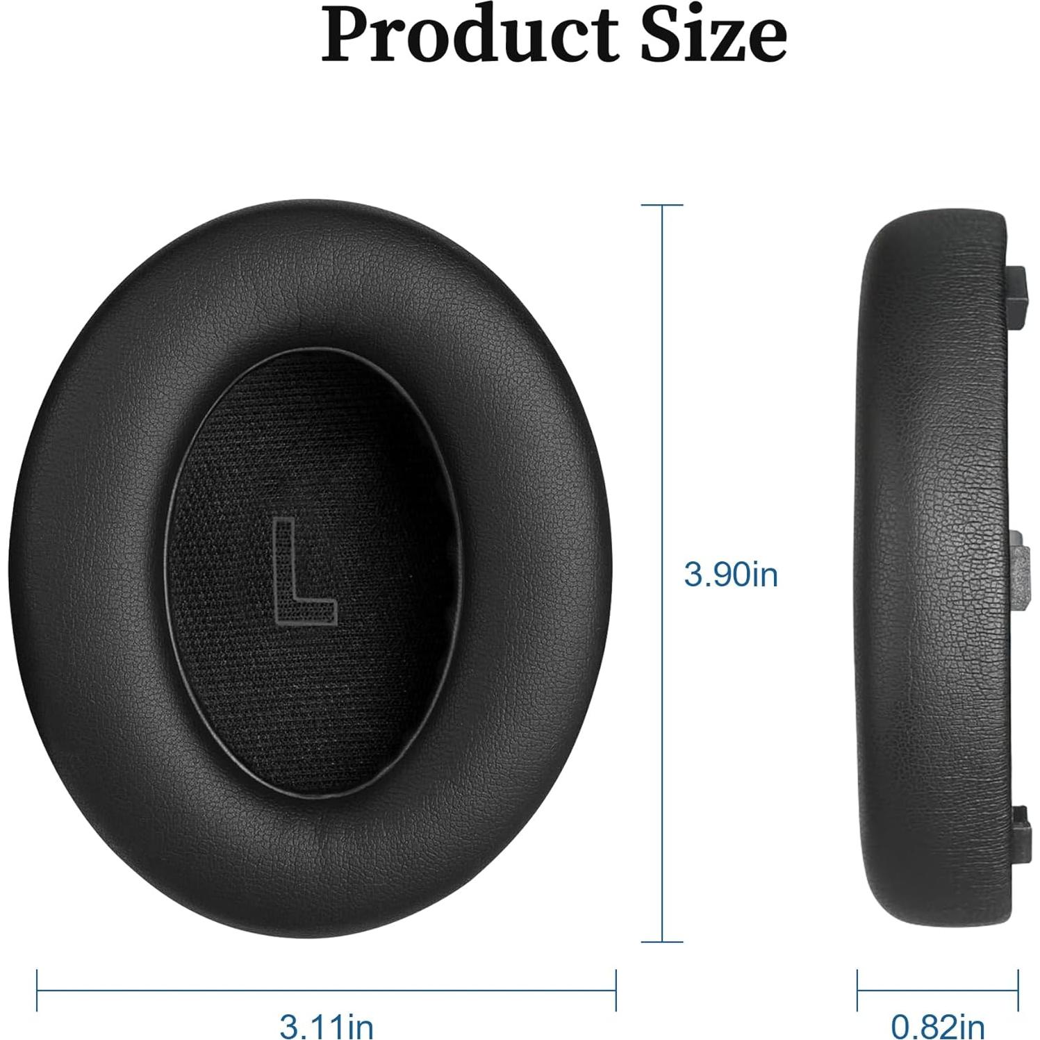 Almohadillas de Reemplazo Bose QC Ultra - Espuma de Memoria y Cuero Negro