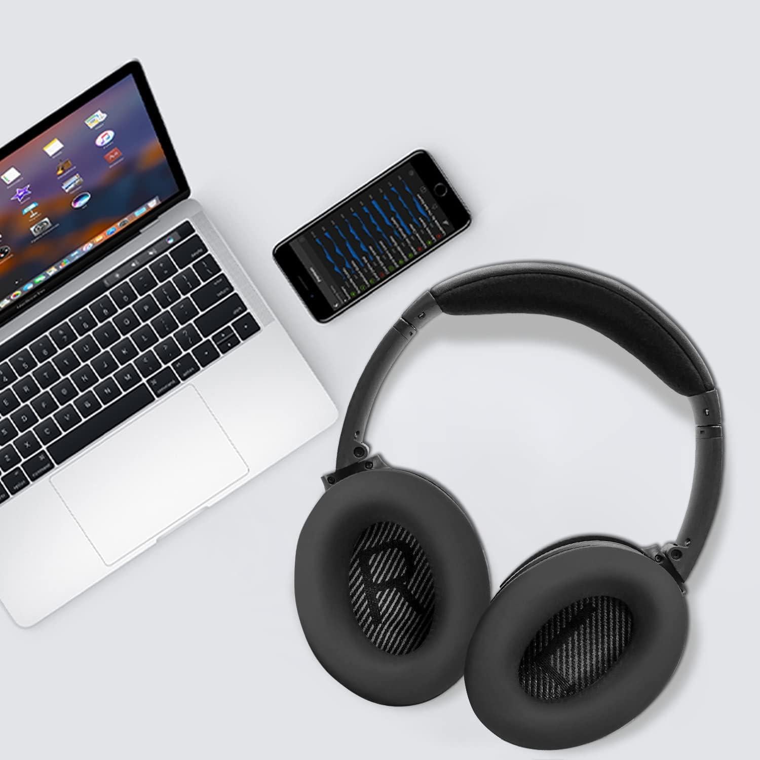 Kit Reemplazo Almohadillas y Banda para Bose QC35 II - Negro