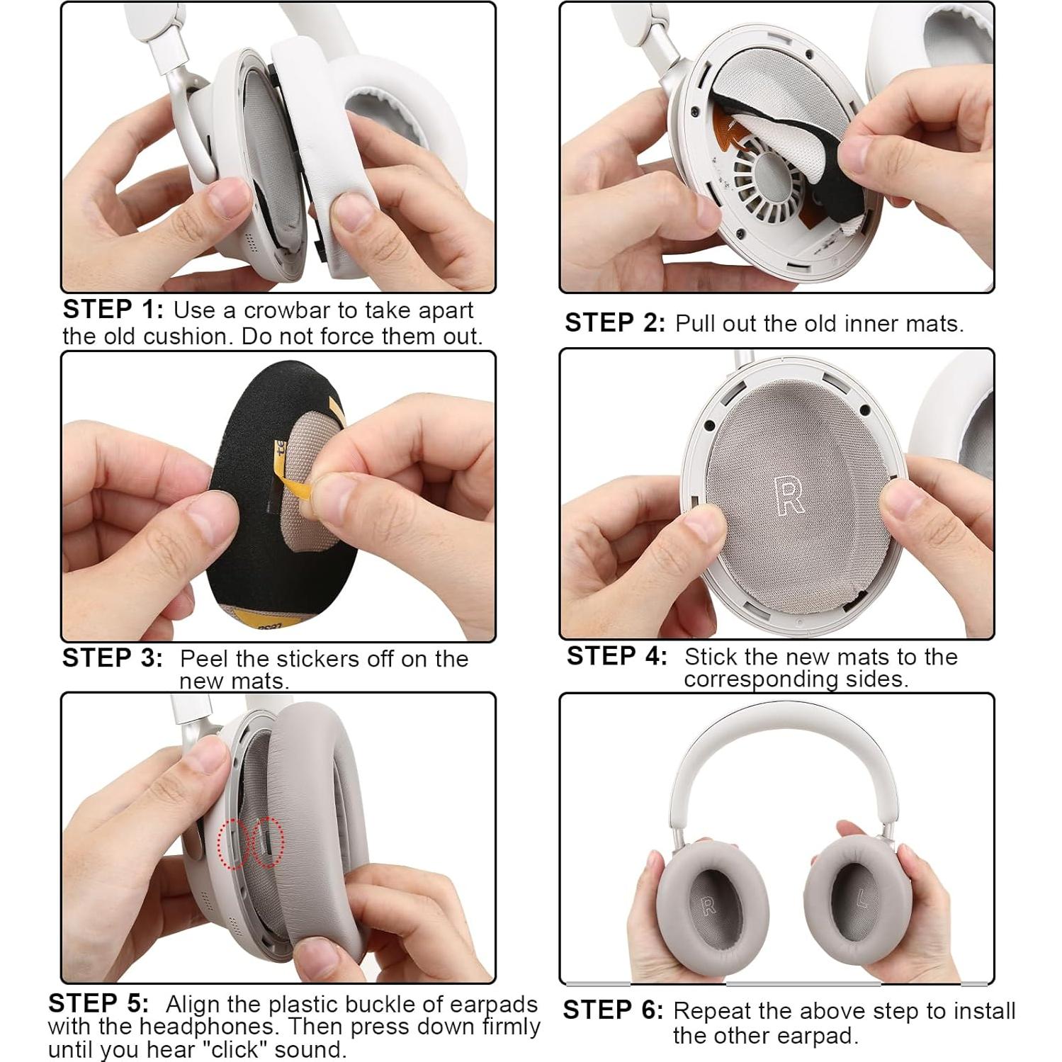 Almohadillas de Reemplazo Earrock para Auriculares Bose QC Ultra - Cuero y Espuma