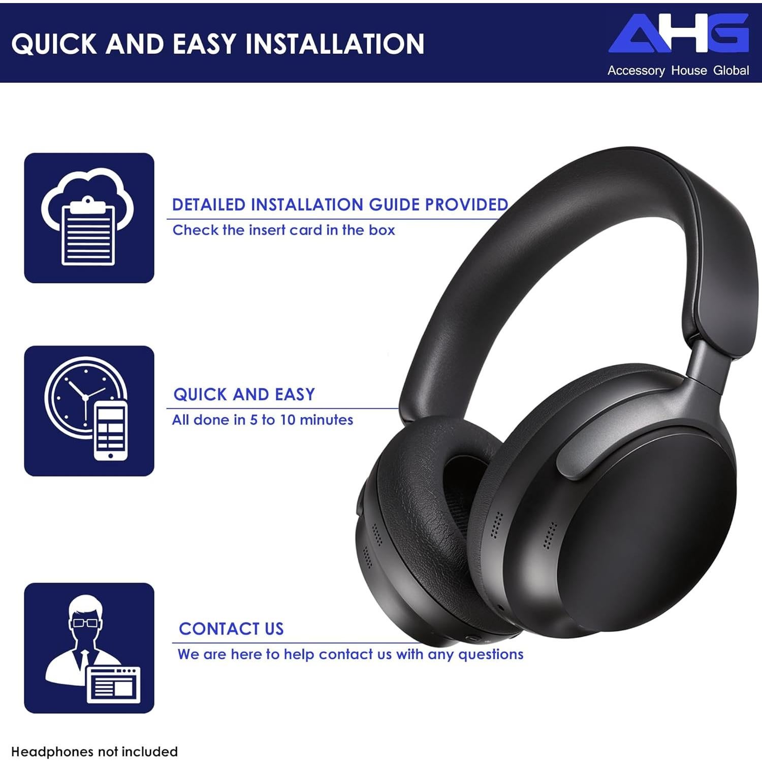 Almohadillas de Repuesto AHG para Auriculares Bose QC Ultra