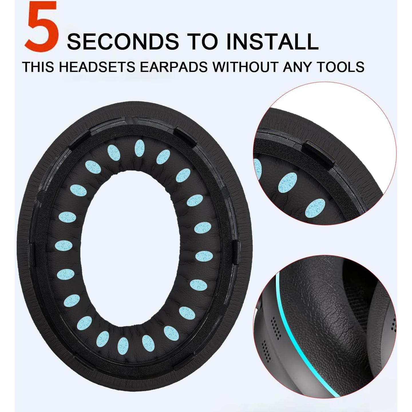 Almohadillas de Reemplazo para Auriculares Bose QC Ultra - Negro