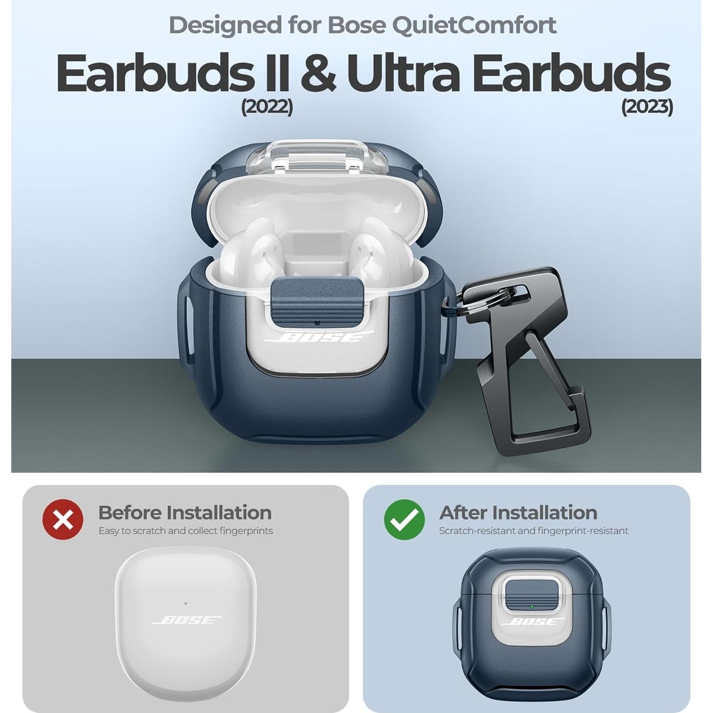 Funda Protectora Dexnor para Bose QuietComfort Earbuds II Azul