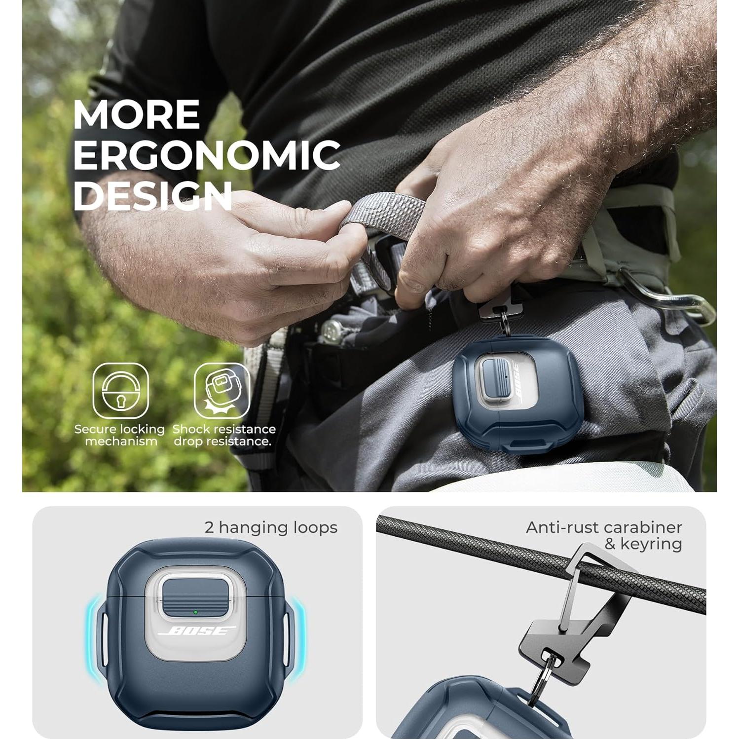 Funda Protectora Dexnor para Bose QuietComfort Earbuds II Azul