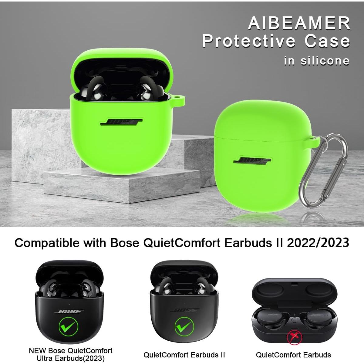 Funda de Silicona Verde AIBEAMER para Bose QuietComfort II 2022