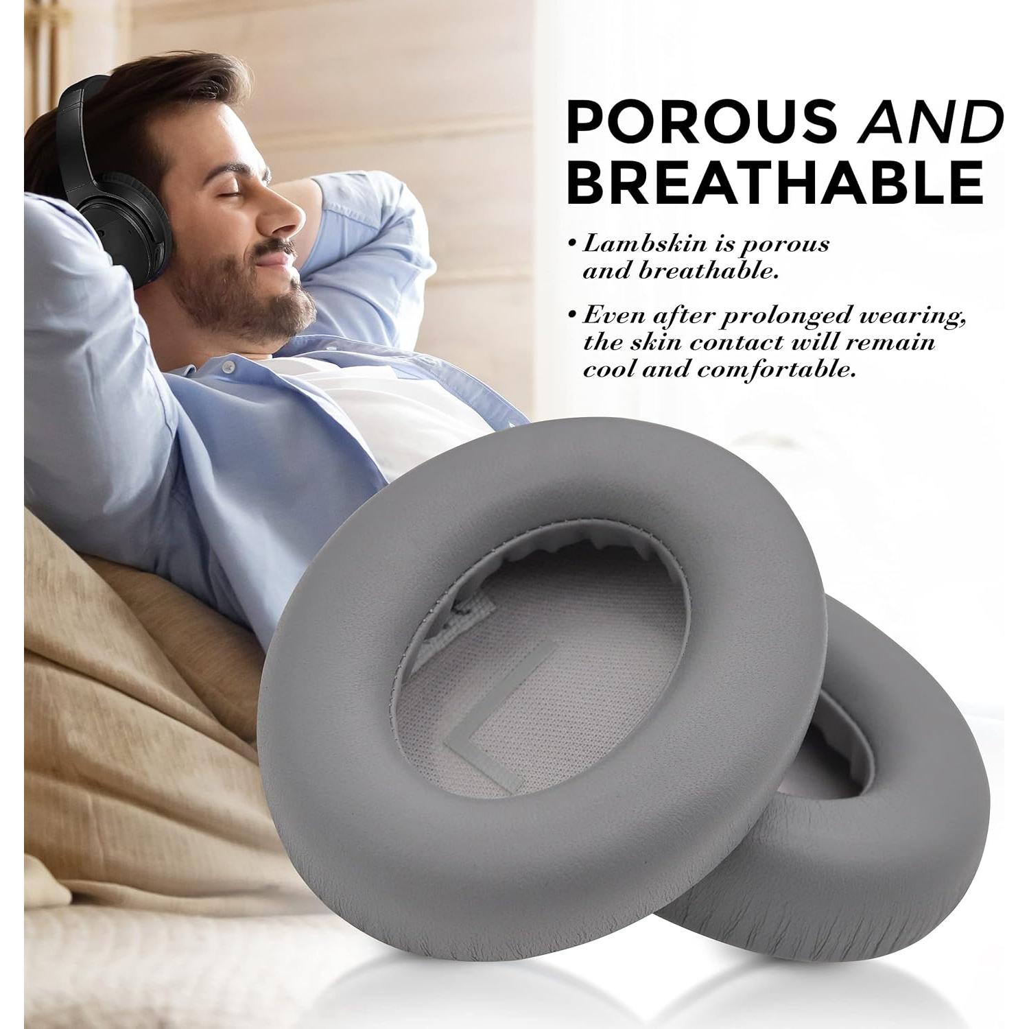 Almohadillas de cuero de cordero Laifzen para Bose QC Ultra