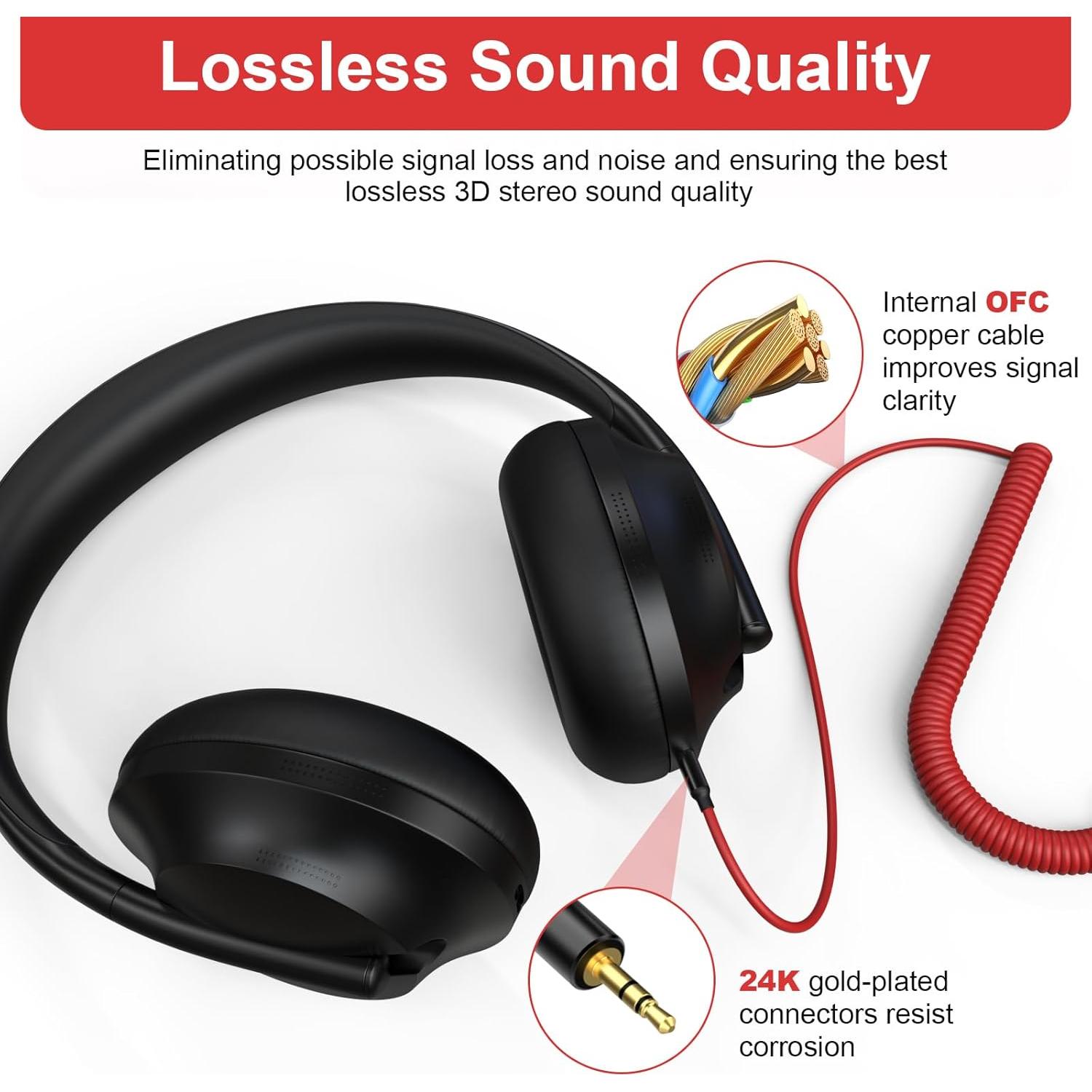 Cable de audio enrollado Gneinour 1.2m-4.8m 2.5mm a 3.5mm Rojo