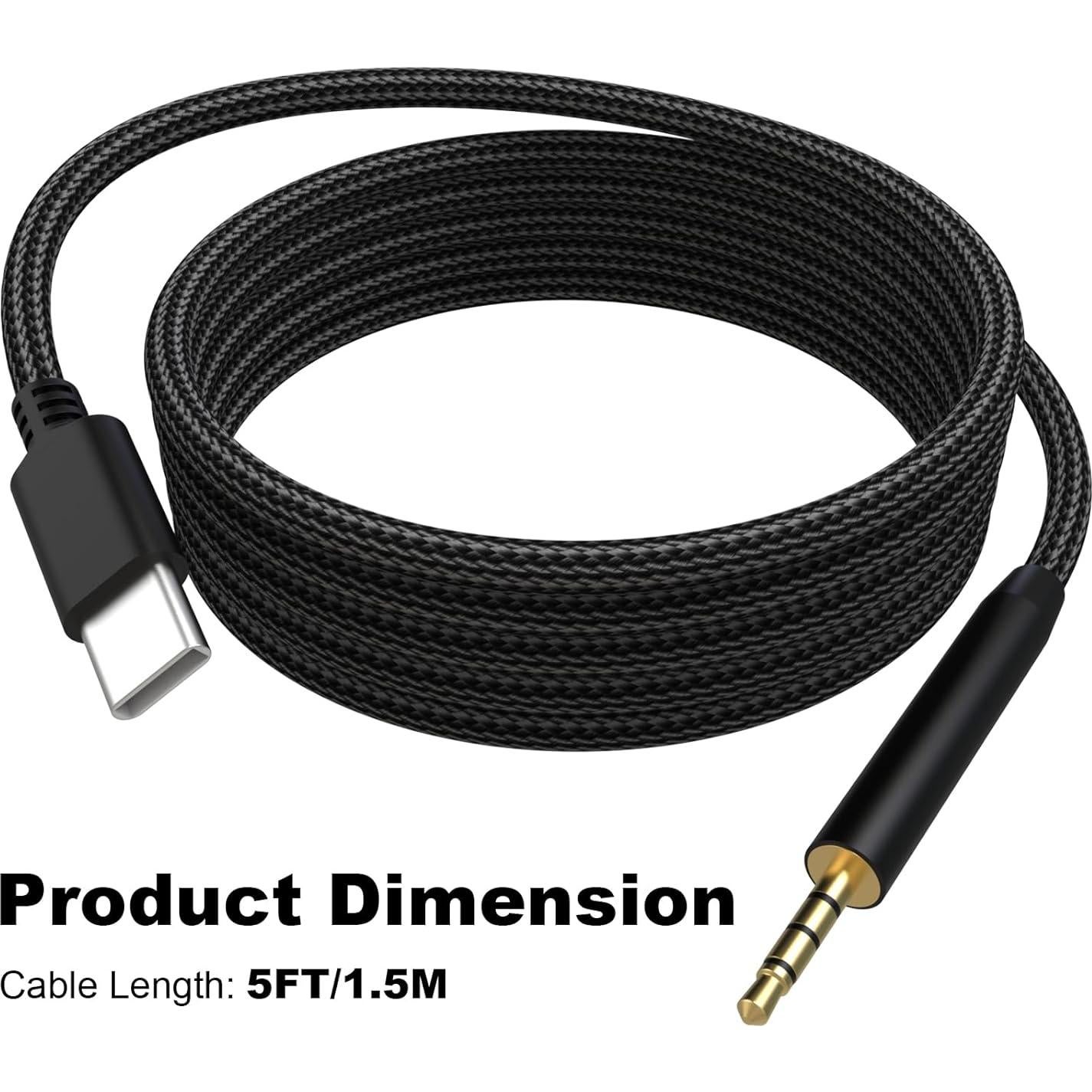 Cable de audio USB-C a 2.5mm Puiixur para auriculares Bose y más