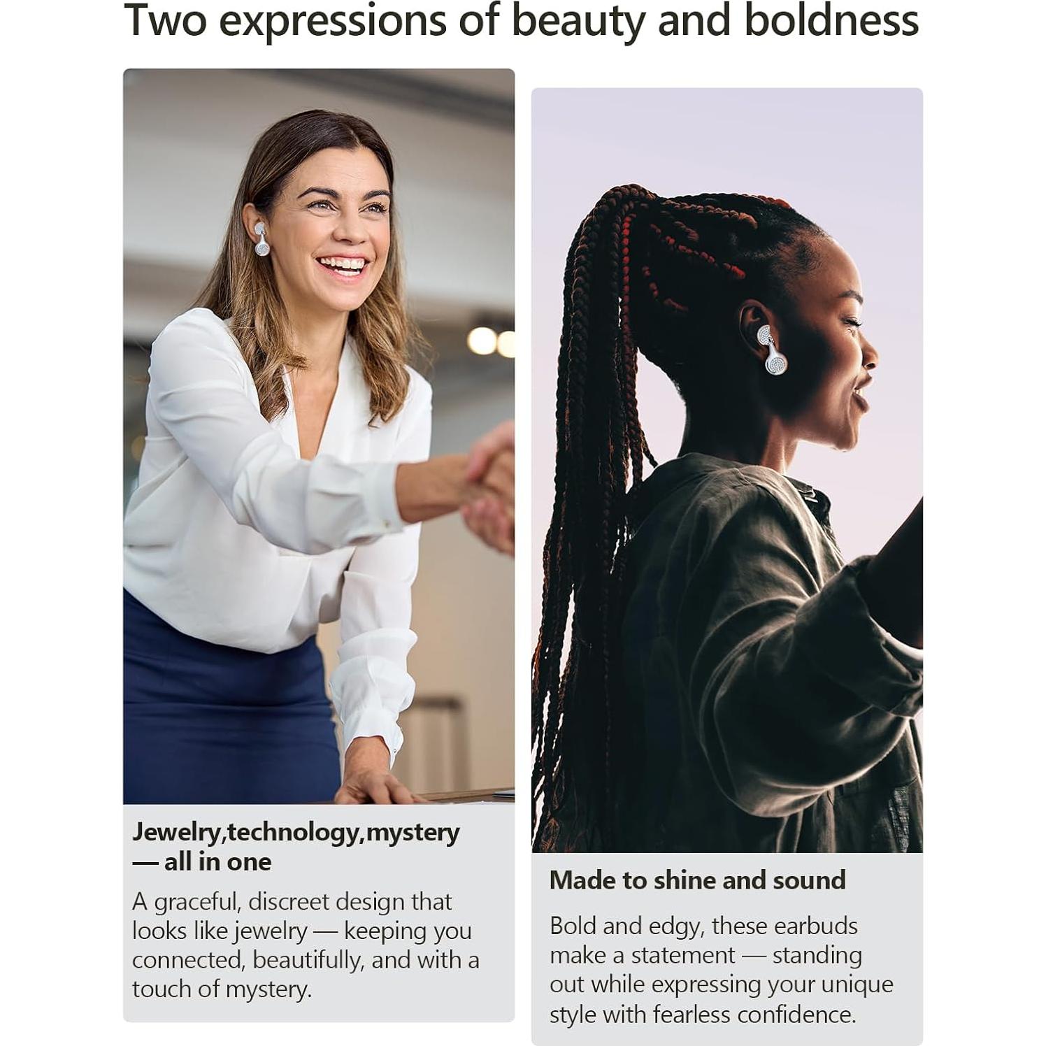 Auriculares Inalámbricos JewelPods H01 Oro Blanco Bluetooth 72H