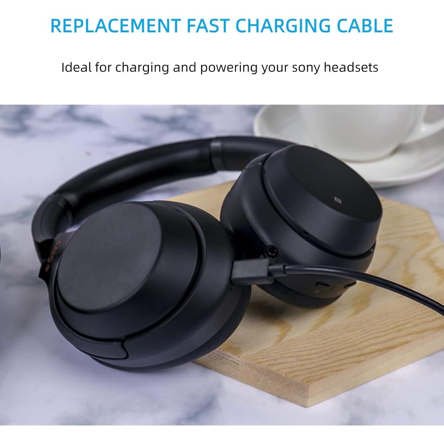 Cable de Carga USB-A a USB-C 2.0m para Auriculares Sony