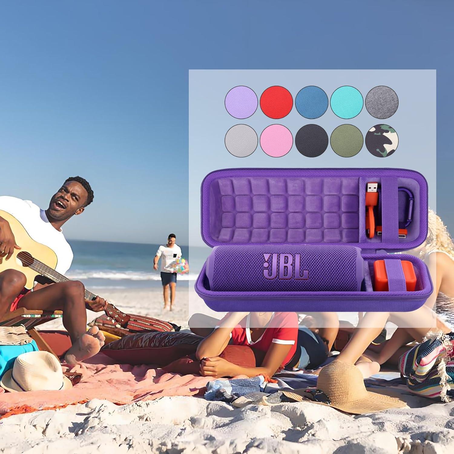 Funda Dura Impermeable co2CREA para JBL Flip 7/6/5 - Púrpura