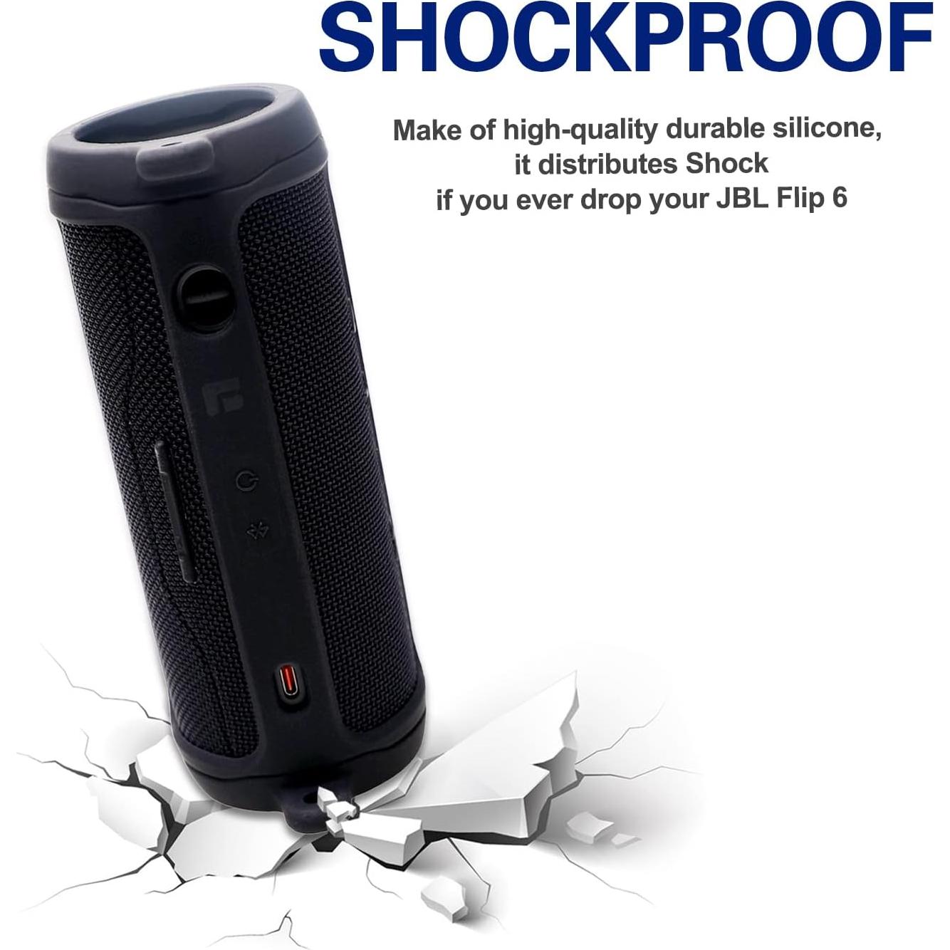 Funda Protectora Silicona LTGEM para JBL Flip 6 - Negra