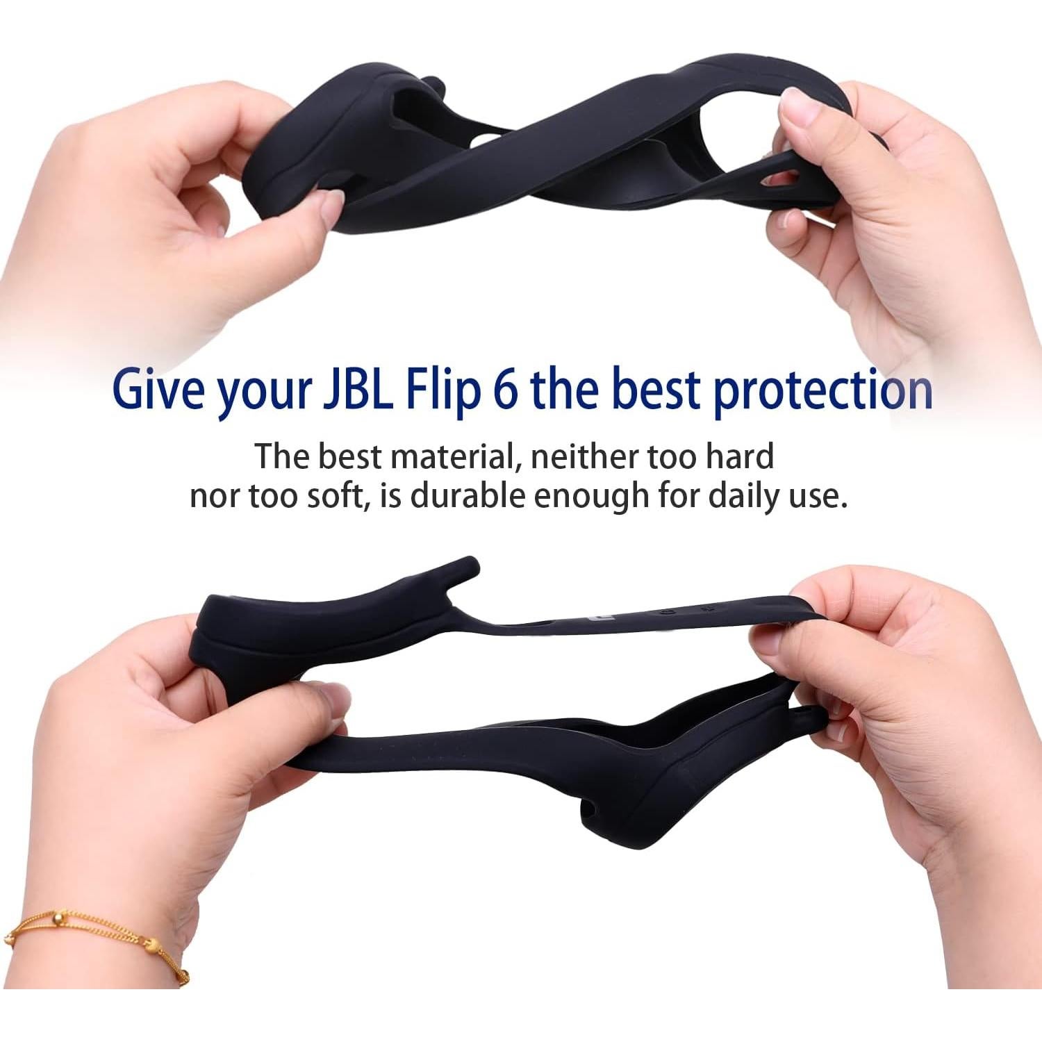 Funda Protectora Silicona LTGEM para JBL Flip 6 - Negra