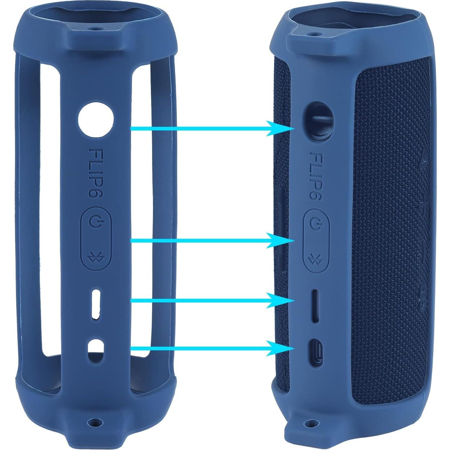 Funda de Silicona Suave co2CREA para JBL Flip 6 Azul