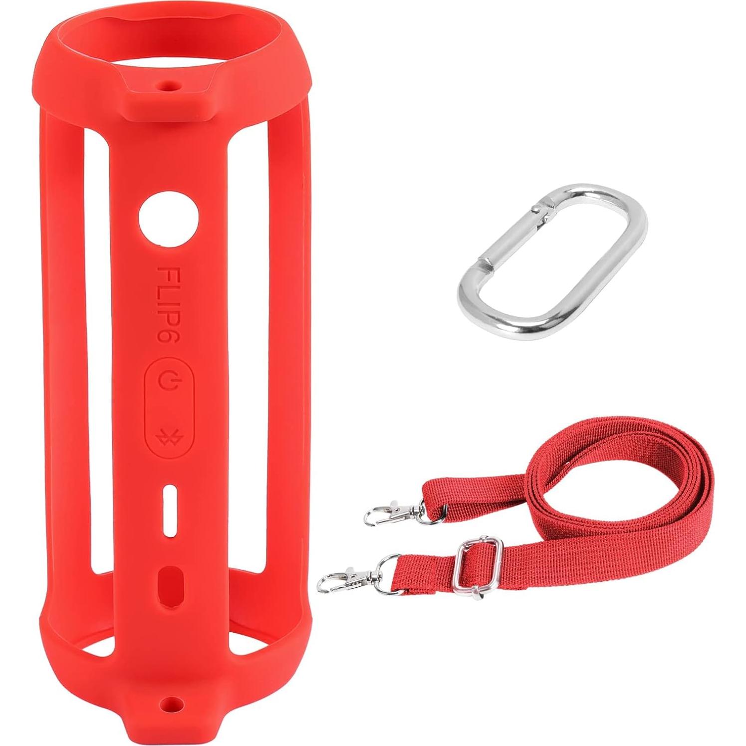 Funda de Silicona Suave co2CREA para JBL Flip 6 Roja