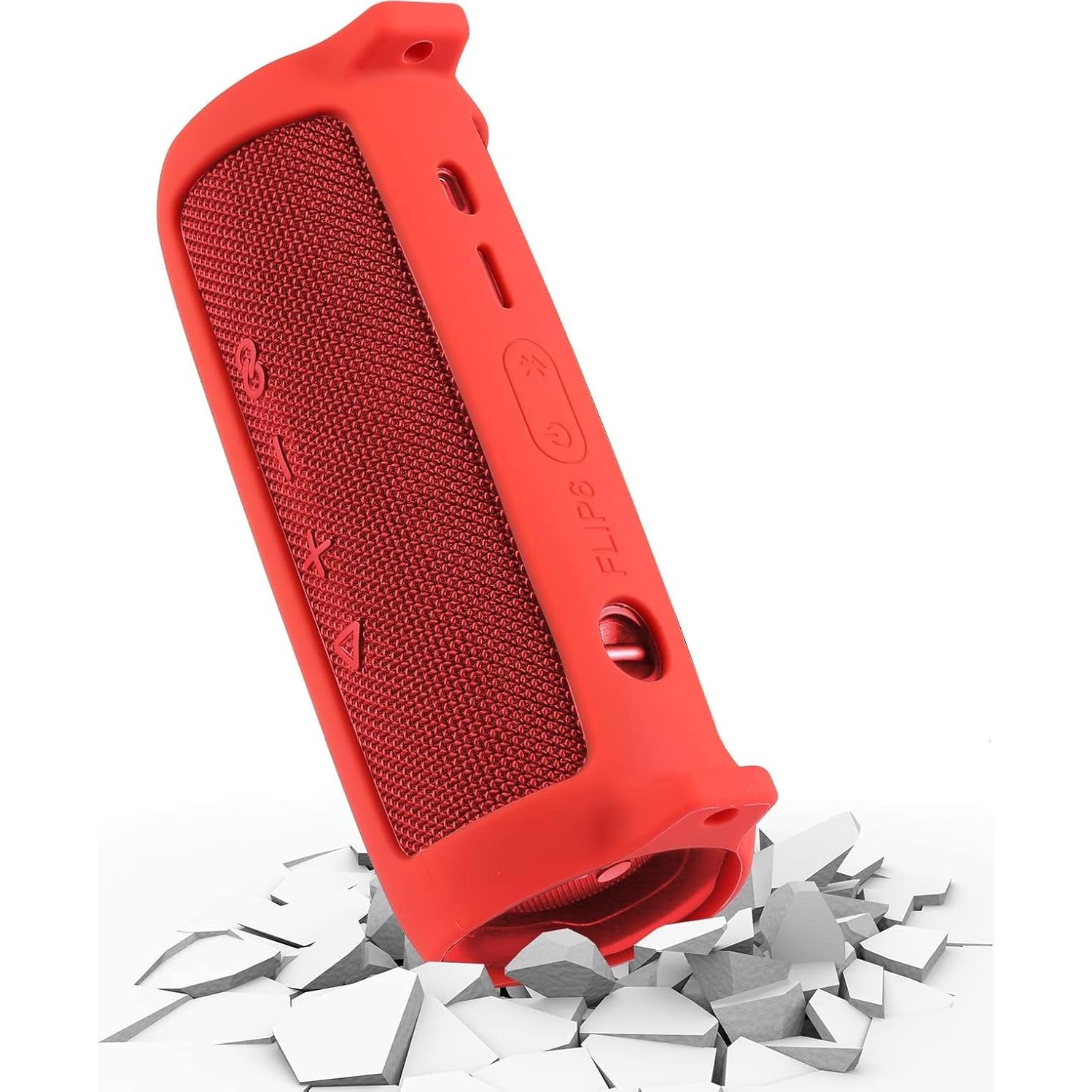 Funda de Silicona Suave co2CREA para JBL Flip 6 Roja
