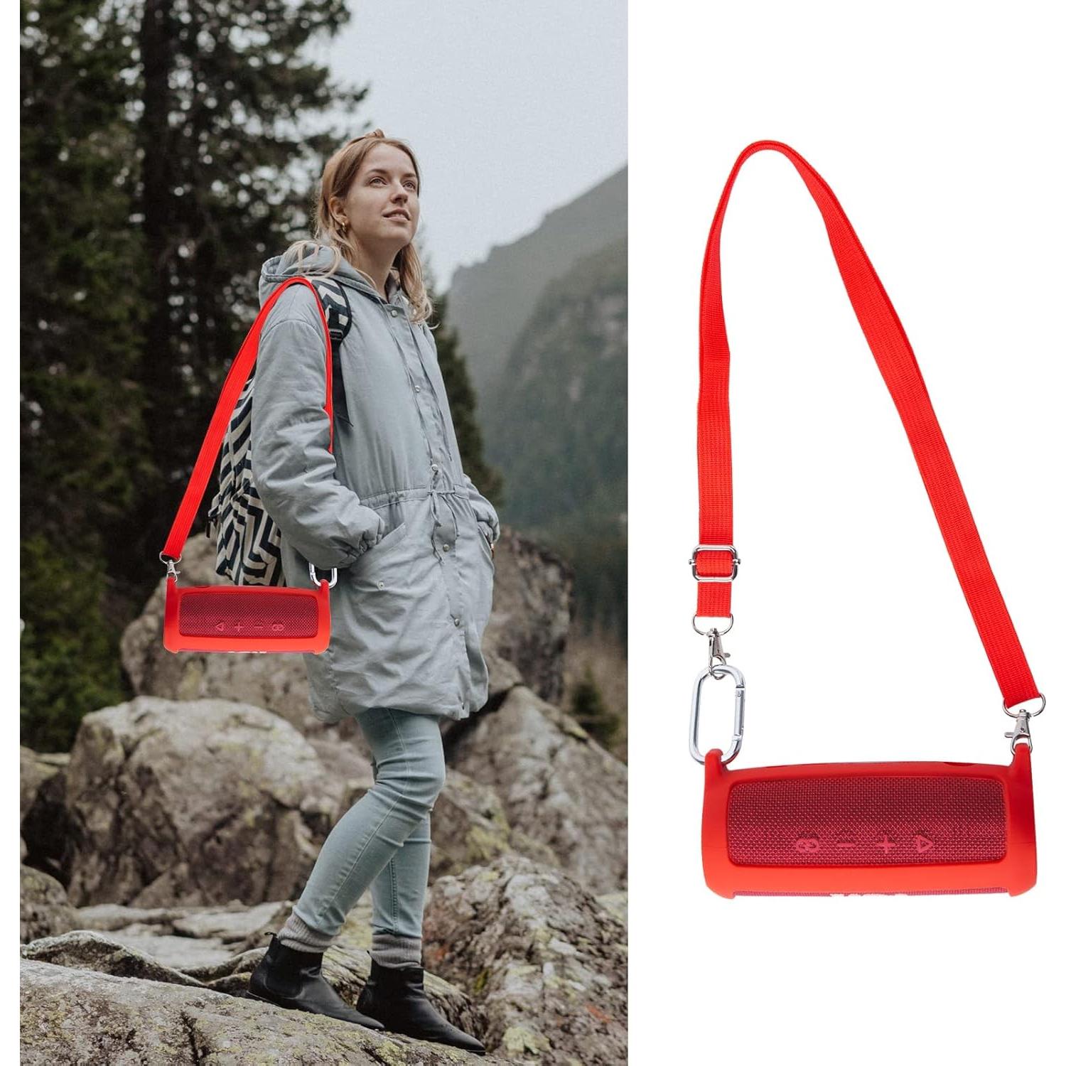 Funda de Silicona Suave co2CREA para JBL Flip 6 Roja