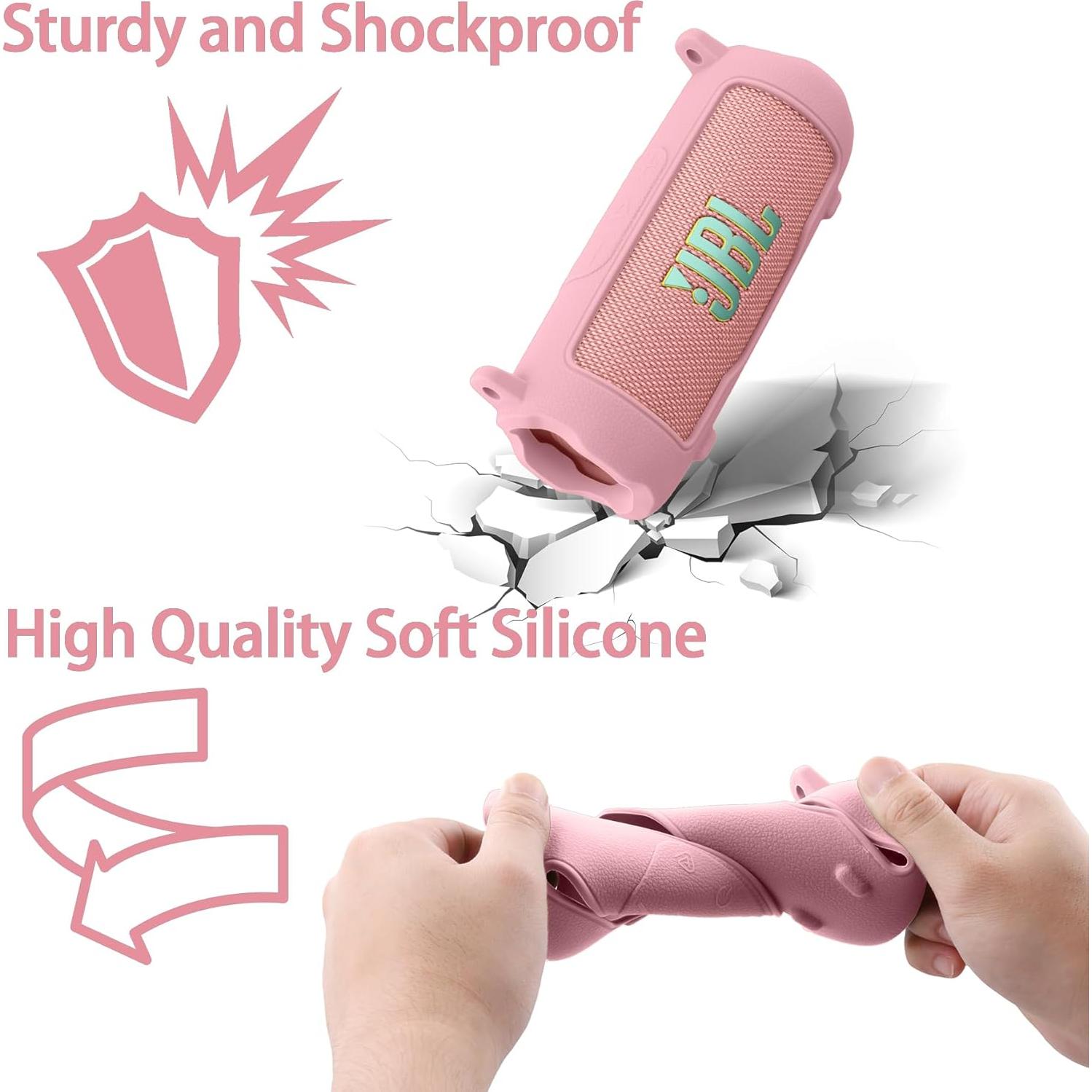Funda de Silicona Baval Rosa para Altavoz JBL Flip 7
