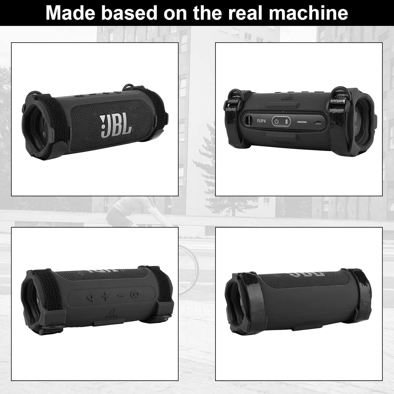 Funda de Silicona TXEsign para Altavoz JBL Flip 6 - Negro