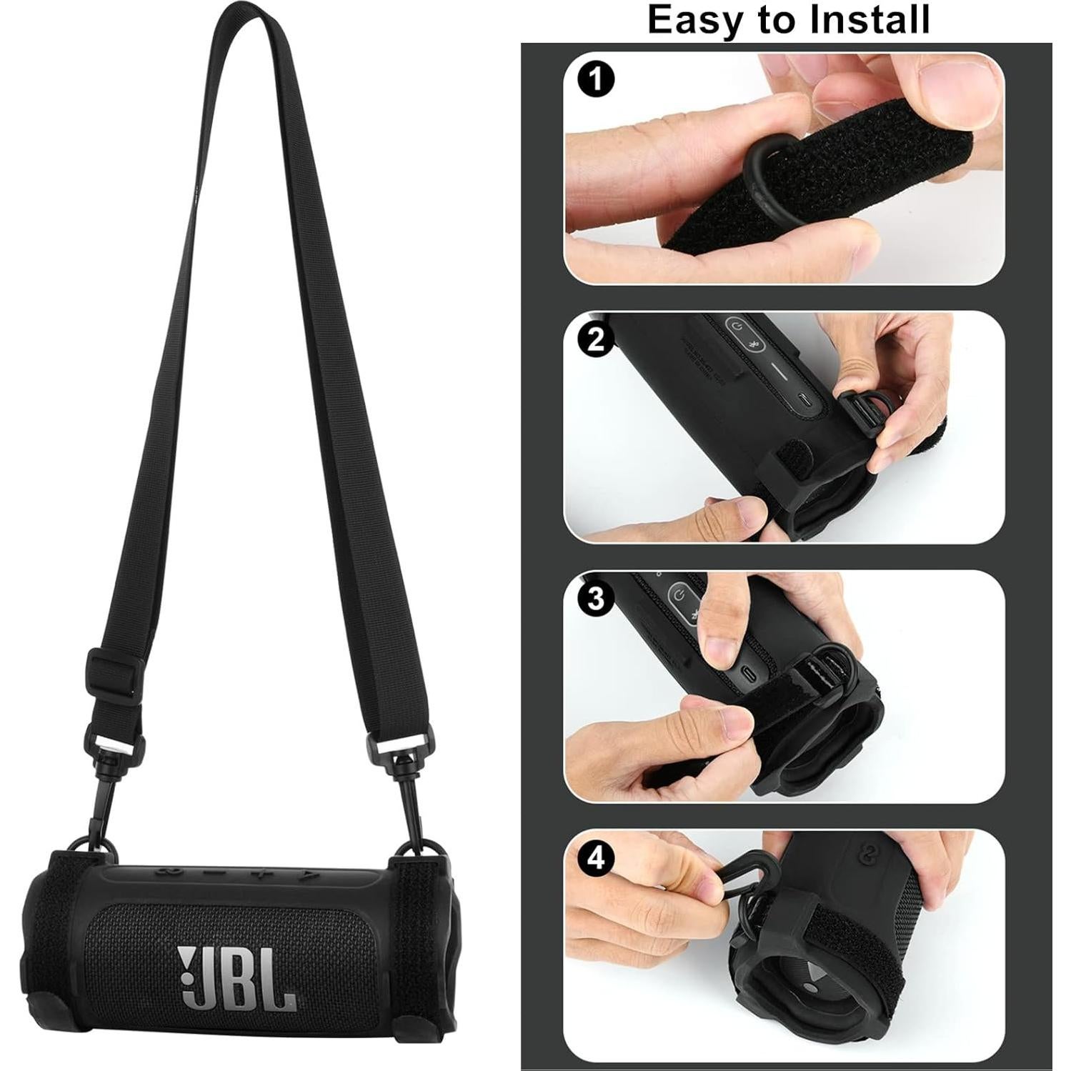 Funda de Silicona TXEsign para Altavoz JBL Flip 6 - Negro