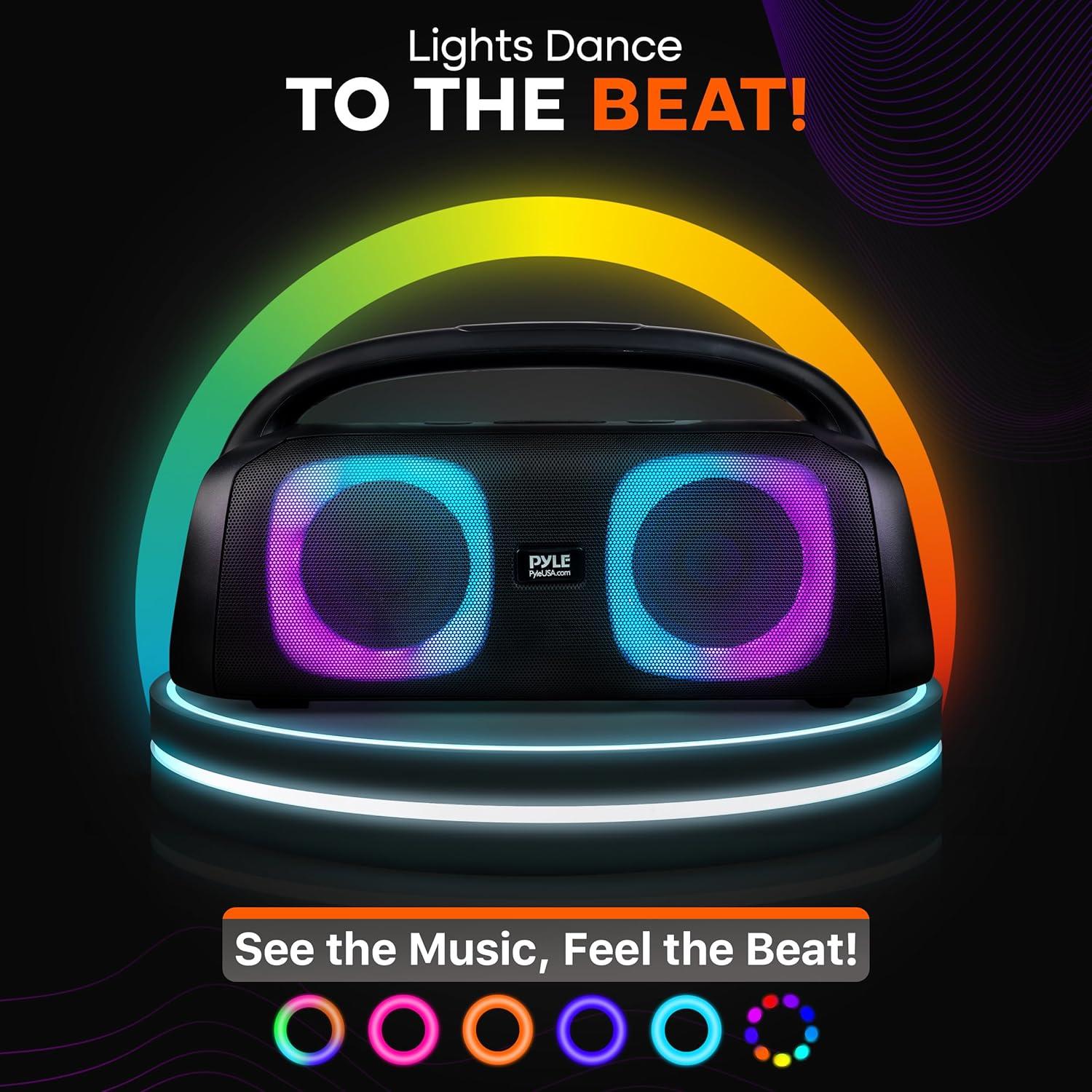 Altavoz Bluetooth Pyle Boombox 160W 5" Inalámbrico Portátil