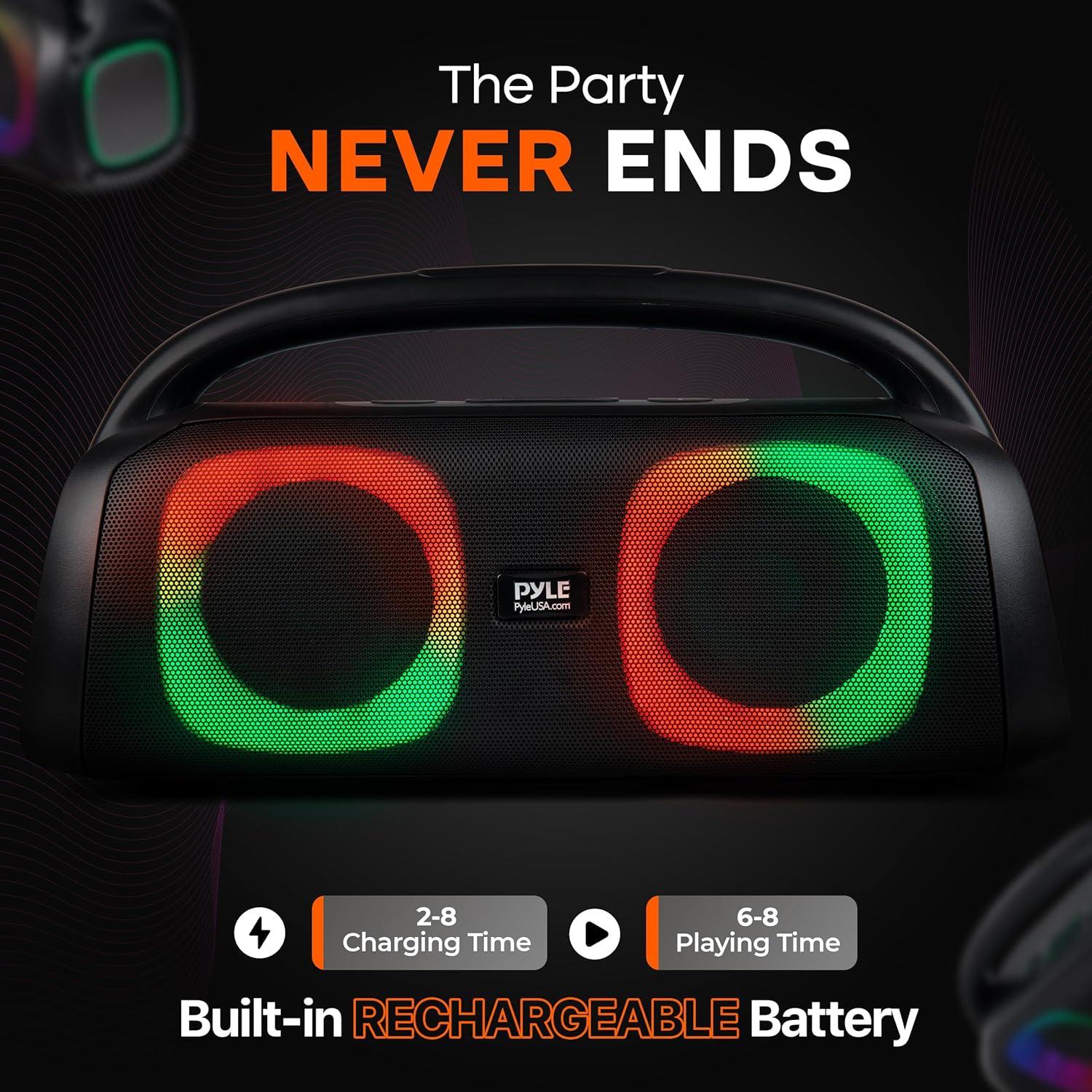 Altavoz Bluetooth Pyle Boombox 160W 5" Inalámbrico Portátil