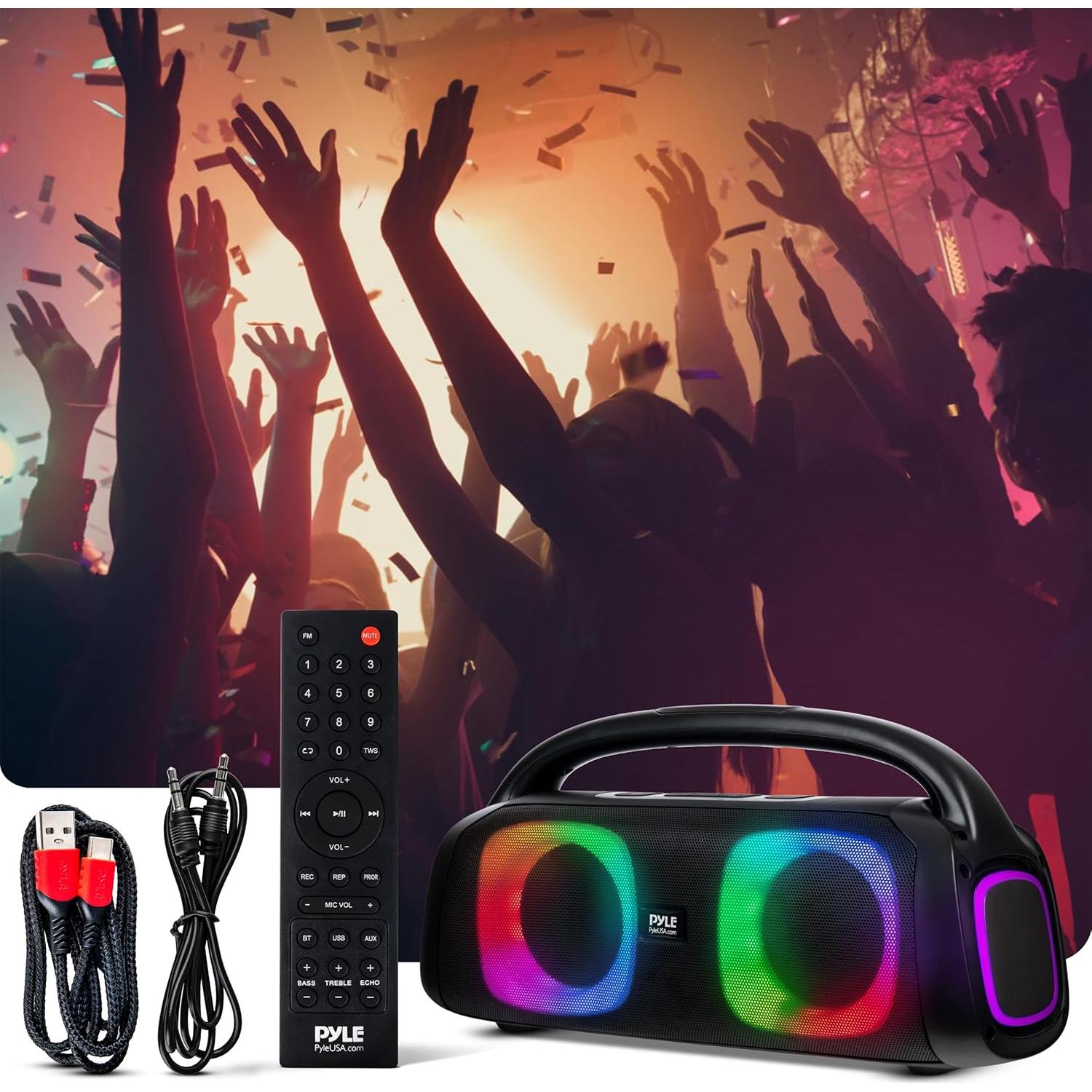 Altavoz Bluetooth Pyle Boombox 160W 5" Inalámbrico Portátil