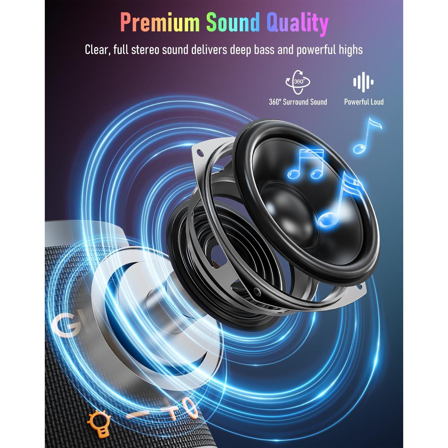 Altavoz Bluetooth Portátil Gladorn M18-B 20H Impermeable IPX6