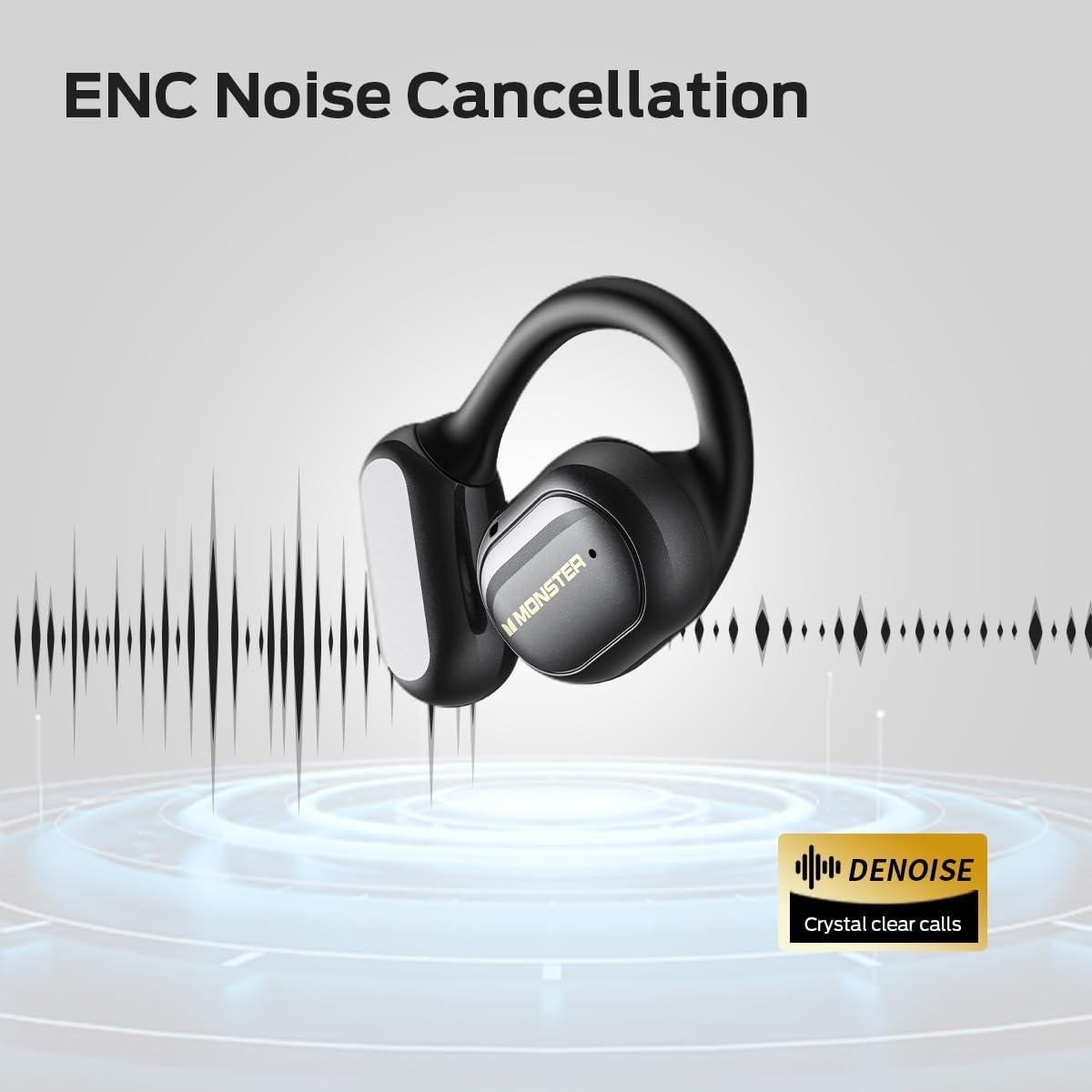 Auriculares Inalámbricos Monster Open Touch Pro 100 Negro - 30H Reproducción, IPX5