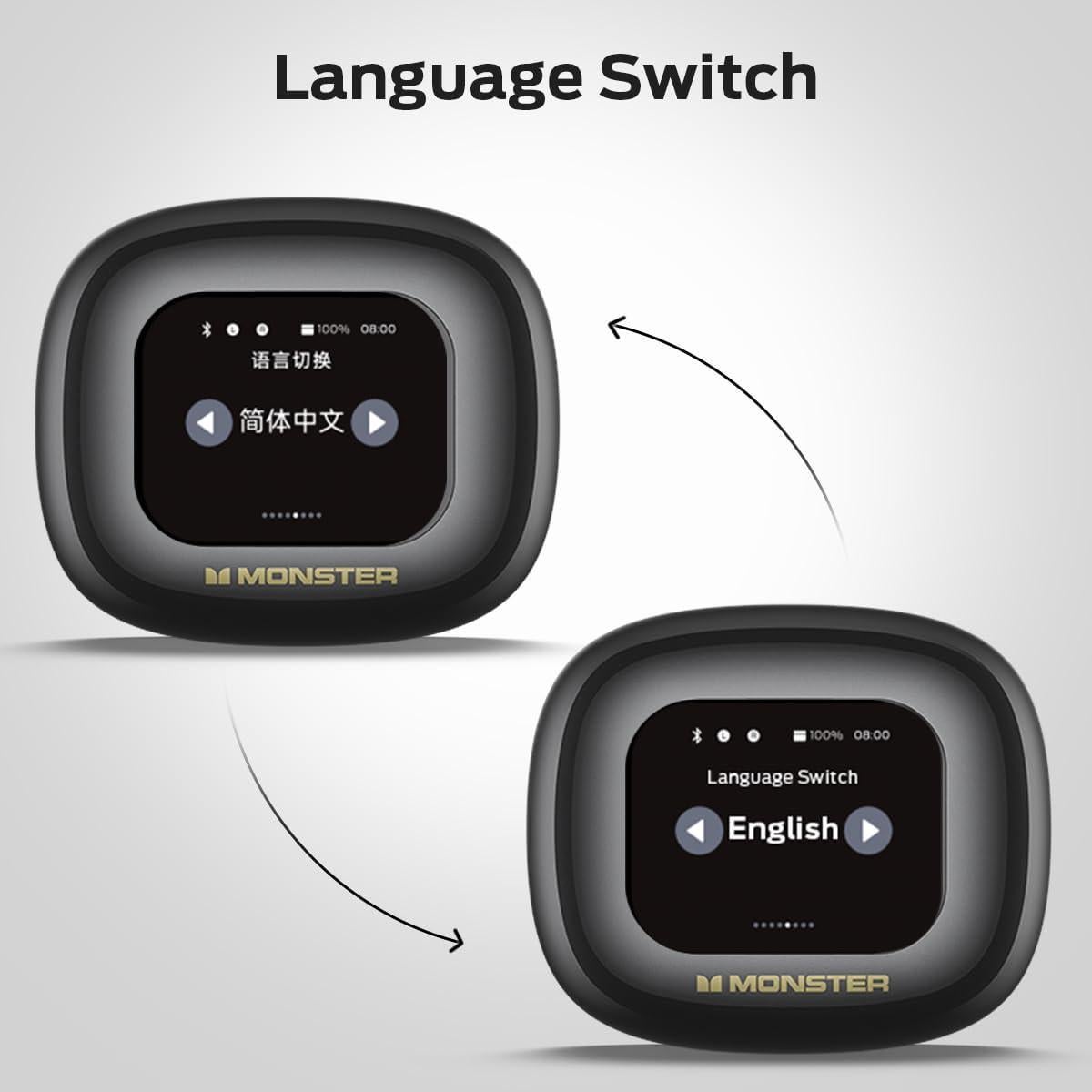 Auriculares Inalámbricos Monster Open Touch Pro 100 Negro - 30H Reproducción, IPX5