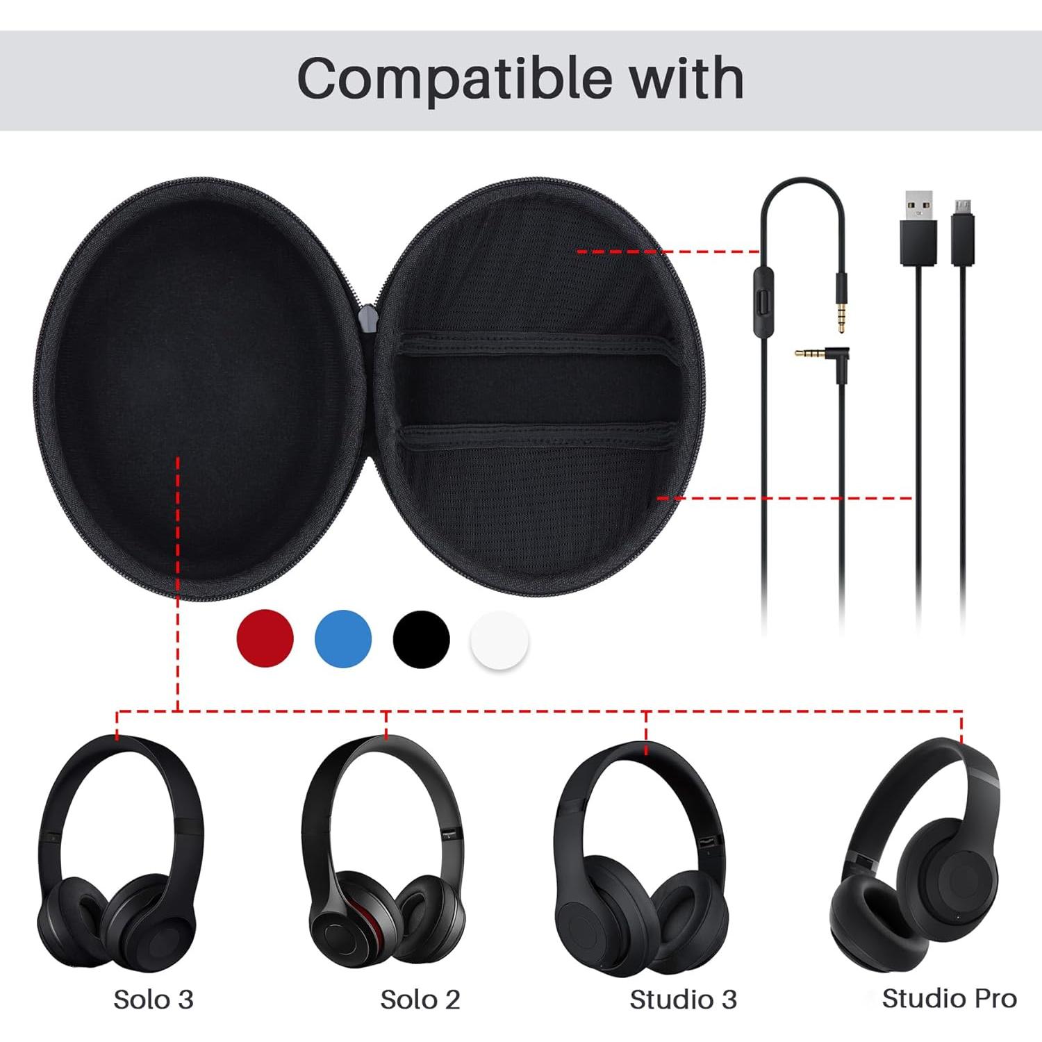Funda Dura Lebakort para Auriculares Beats Studio/Solo Negra