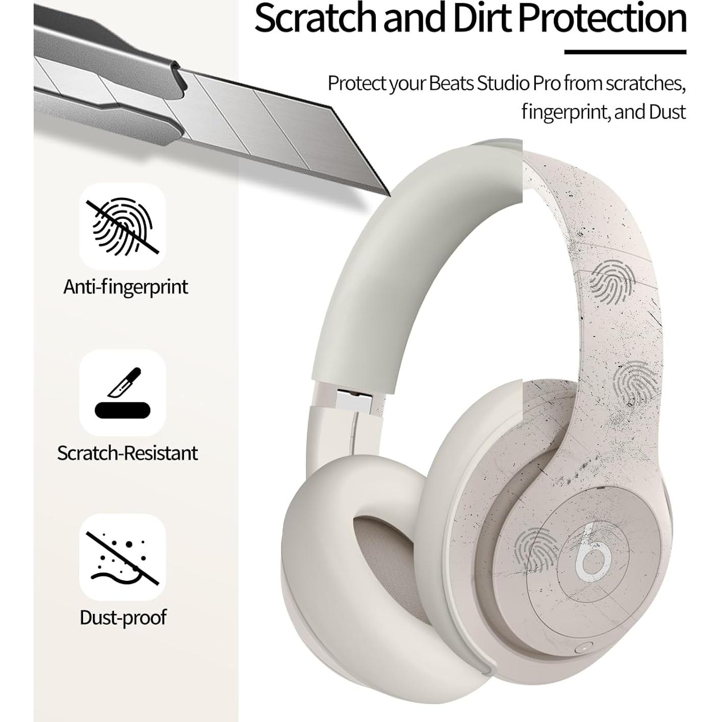 Funda de Silicona WADVCU para Auriculares Beats Studio Pro - Protección Antirayaduras Albaricoque