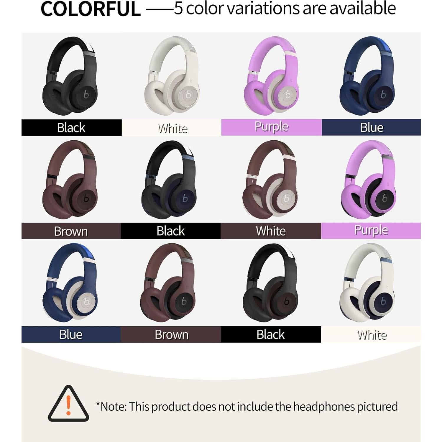Funda de Silicona WADVCU para Auriculares Beats Studio Pro - Protección Antirayaduras Albaricoque
