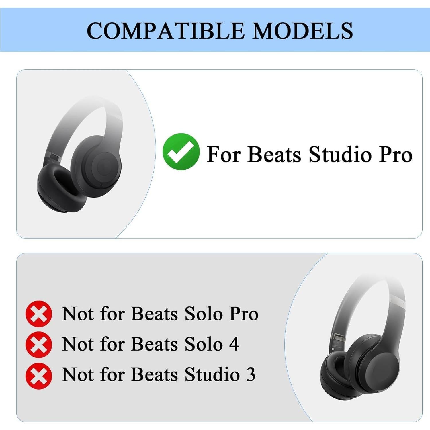 Cabezal y almohadilla de repuesto Adhiper para auriculares Beats Studio Pro