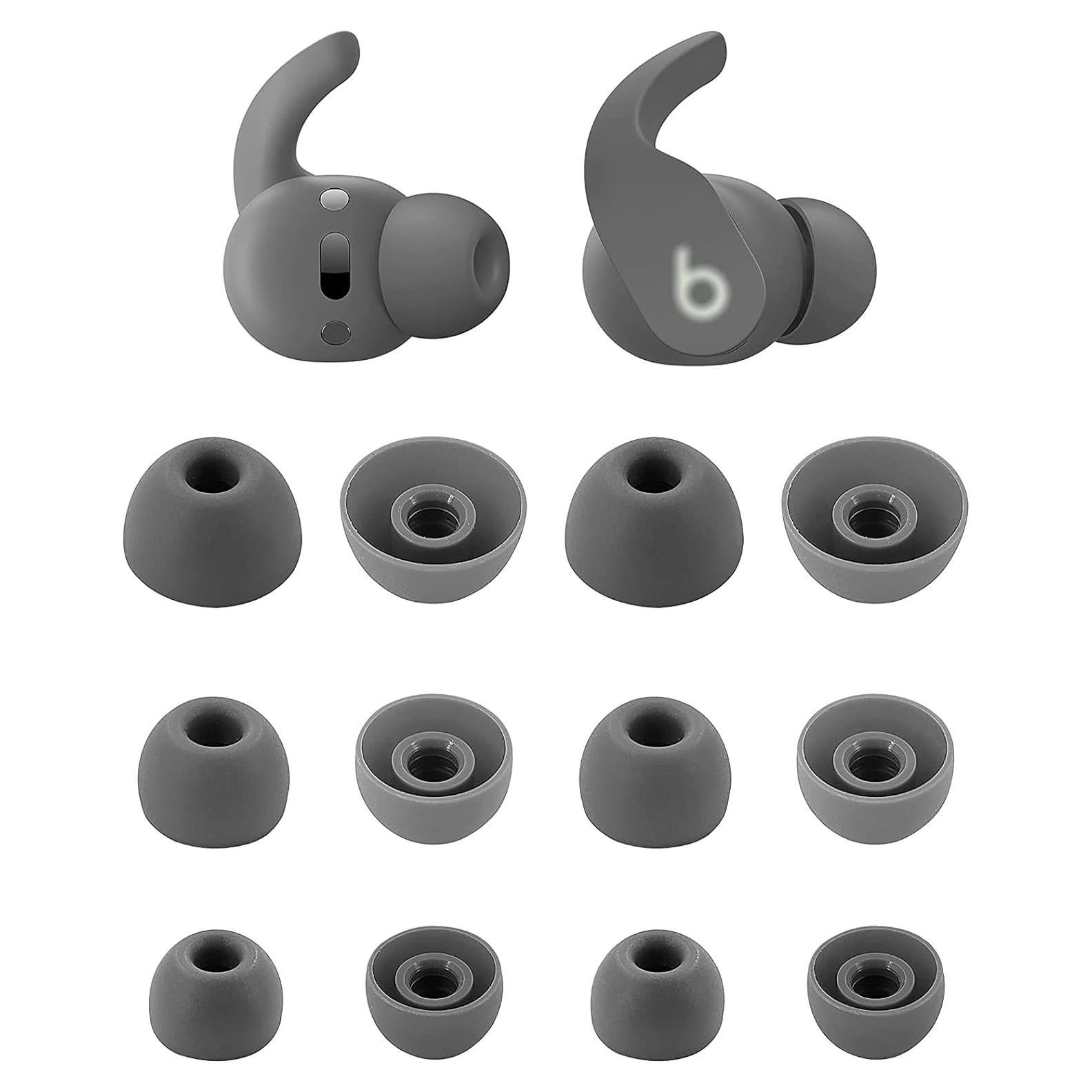 Ear Tips Compatible with Beats Fit Pro Earbuds & Studio Buds, S/M/L Sizes 6 Pairs Soft Silicone Replacement Tips Earbud Covers Eartips Compatible with Beats Studio Buds & Fit Pro, Gray 12