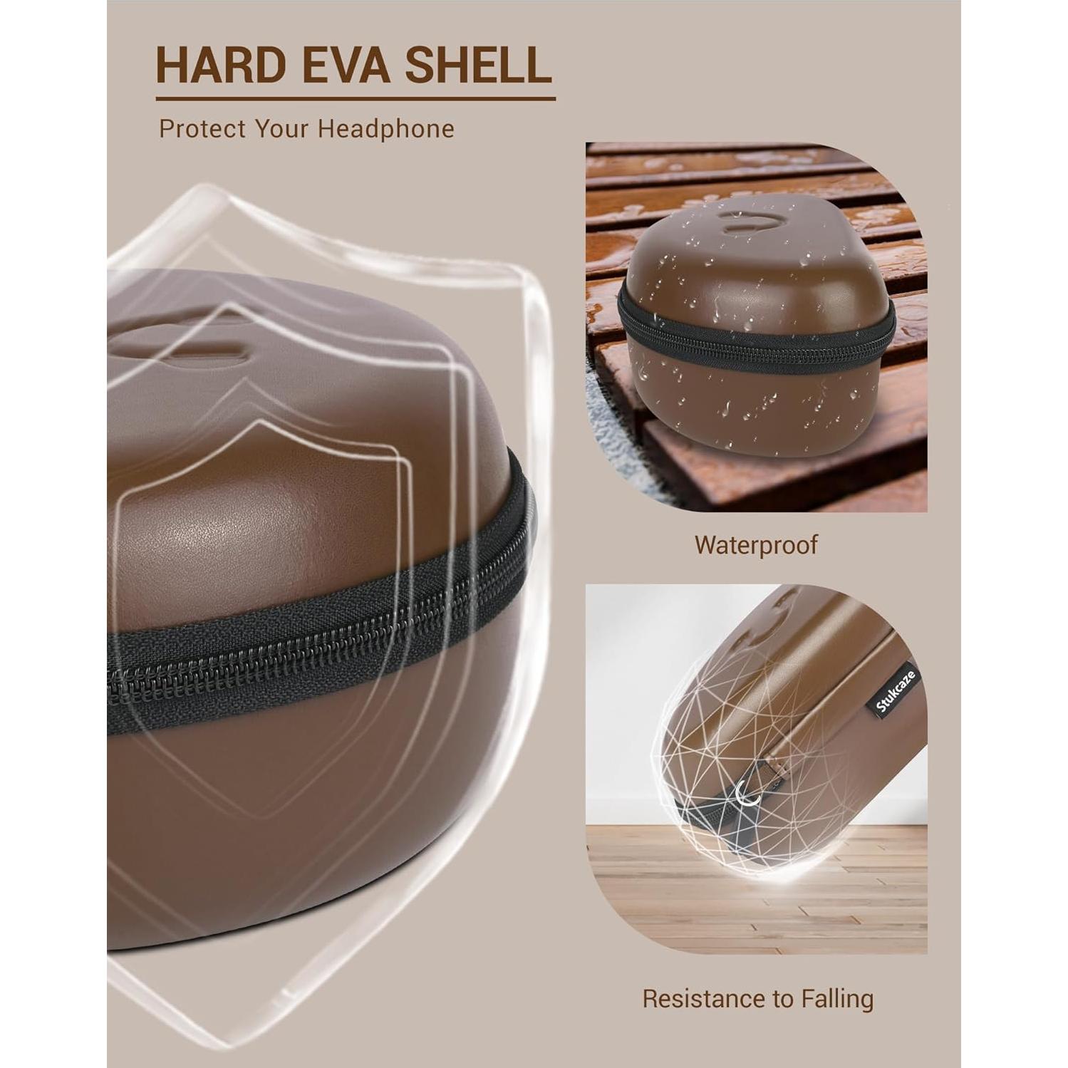 Funda Dura para Auriculares Beats - Modelo Compatible, Marrón