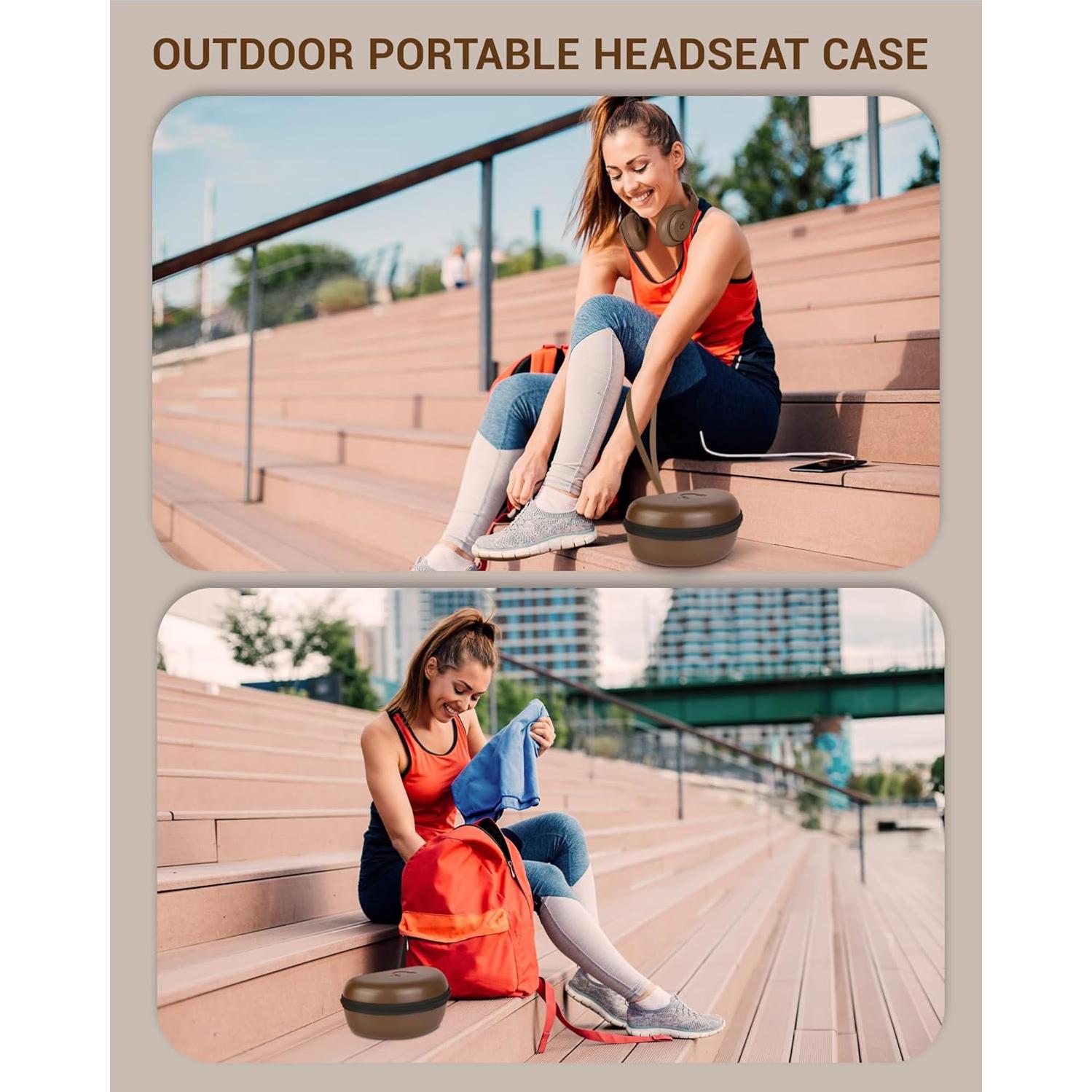 Funda Dura para Auriculares Beats - Modelo Compatible, Marrón