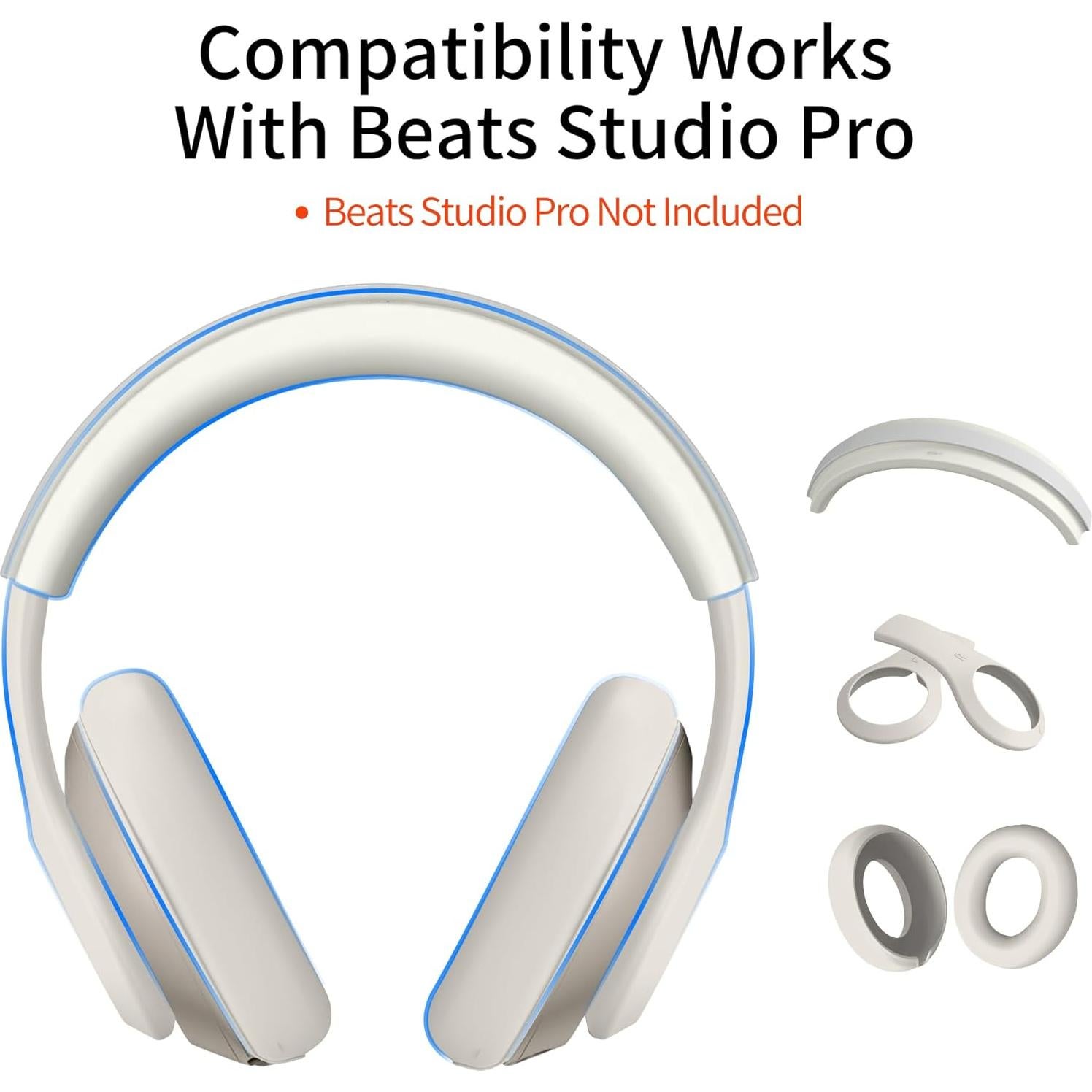 Funda de Silicona 3 en 1 DZHAXIE para Auriculares Beats Studio Pro