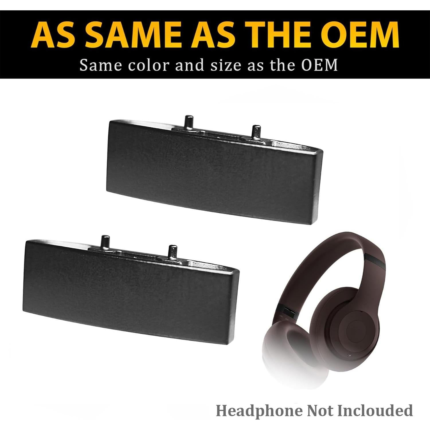Kit de Reemplazo de Bisagra Adhiper para Auriculares Beats Studio Pro - Metal Negro