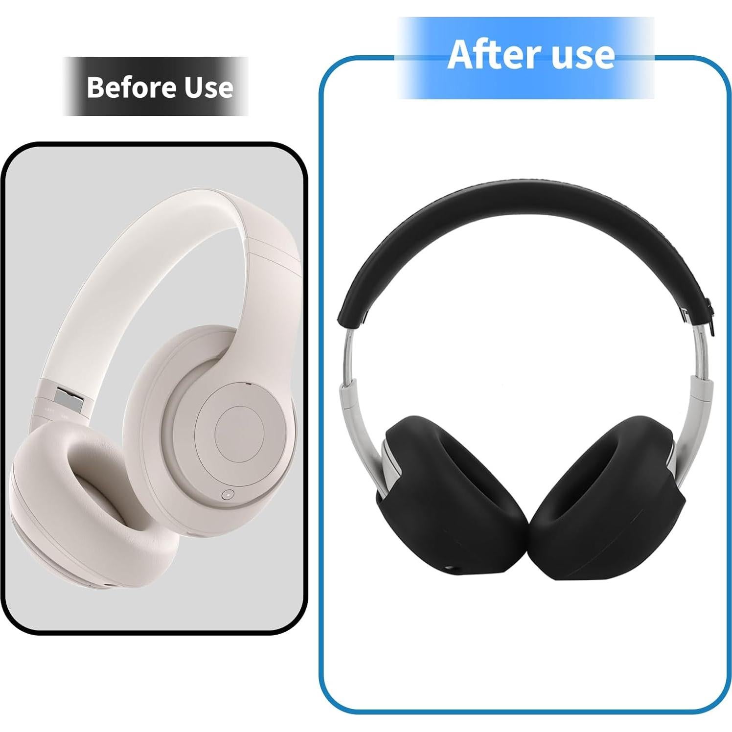 Cubiertas de Silicona Adhiper para Auriculares Beats Studio Pro - Negro