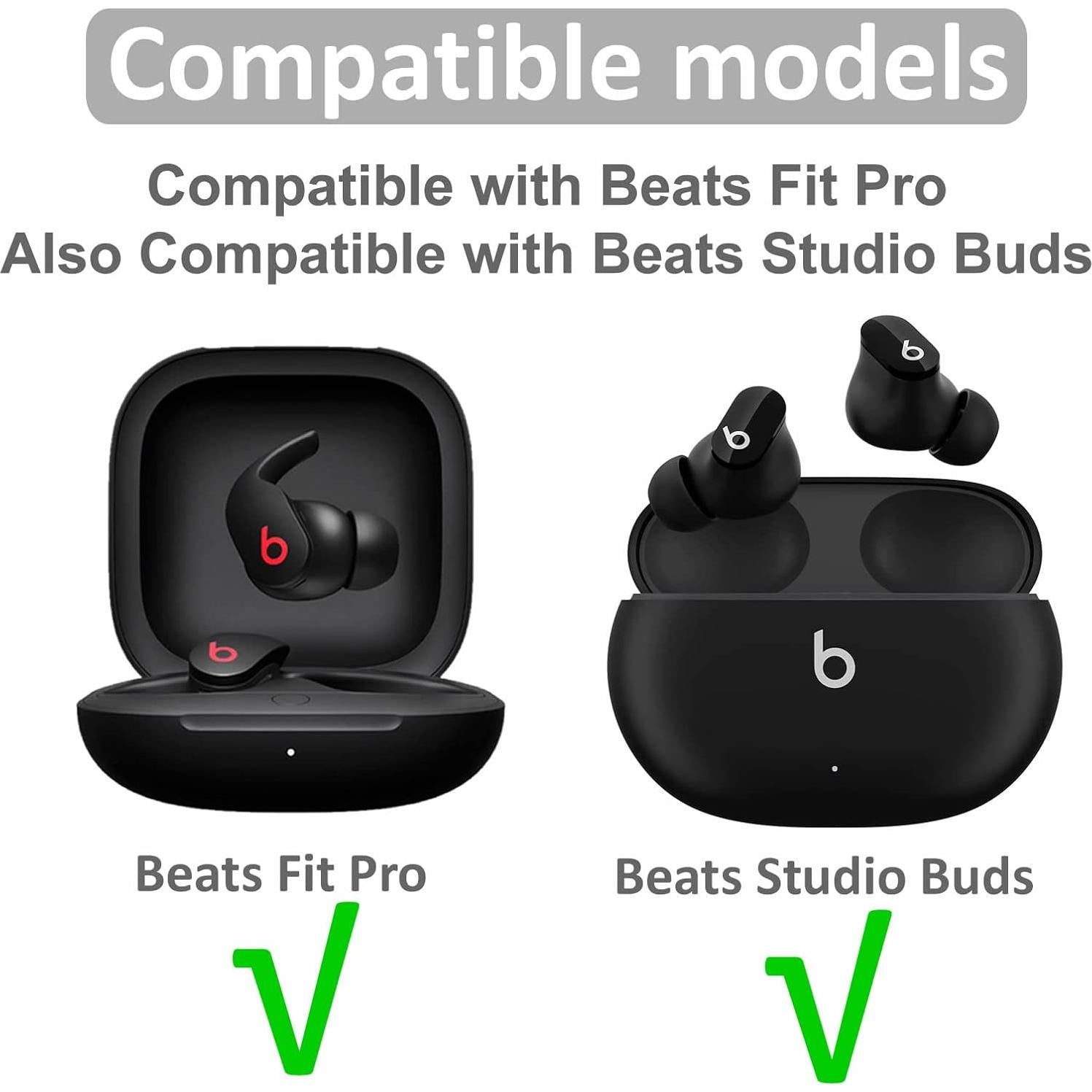 6 Puntas de Silicona Doble Flange para Beats Fit Pro - Negro