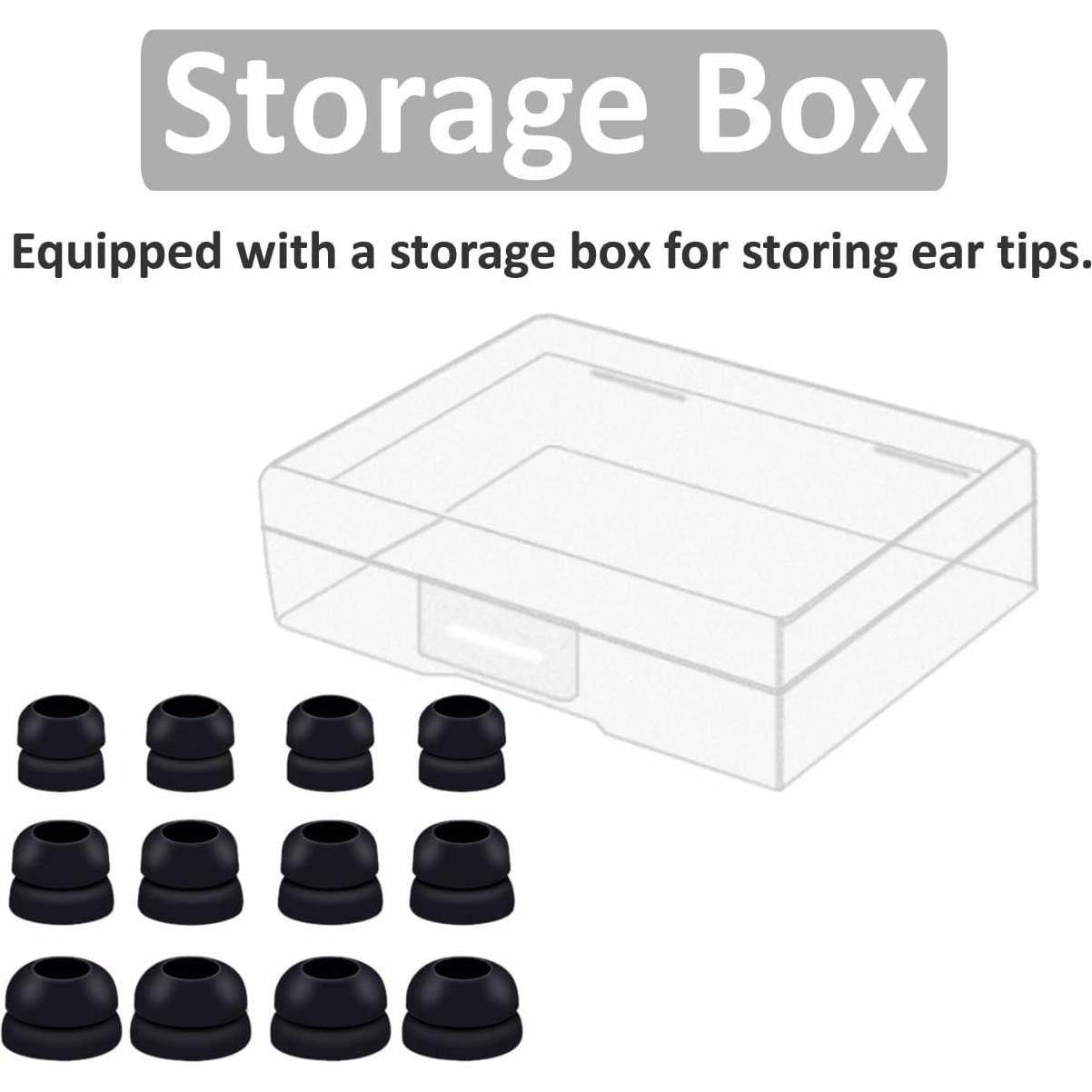 6 Puntas de Silicona Doble Flange para Beats Fit Pro - Negro