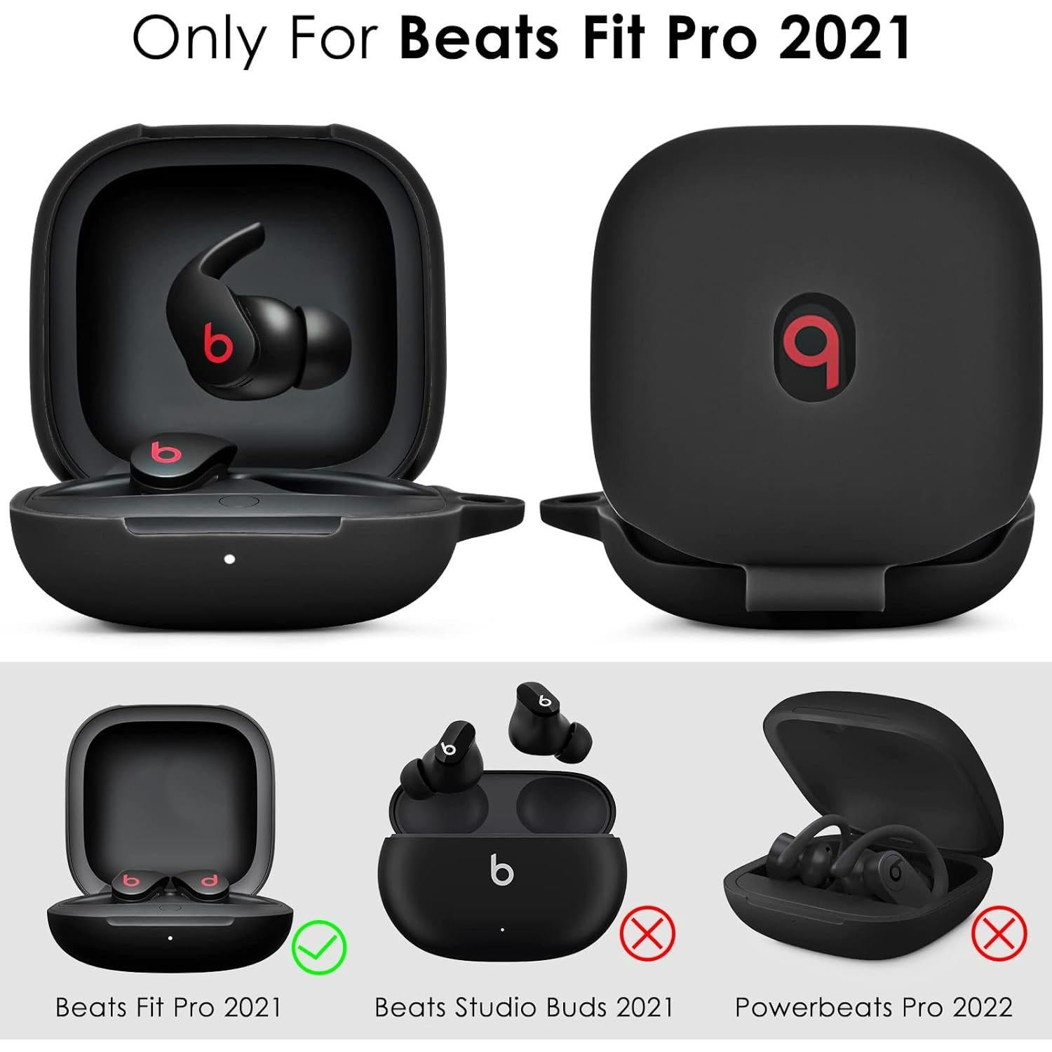 Funda Protectora VISOOM para Auriculares Beats Fit Pro 2021 - Silicona Negra