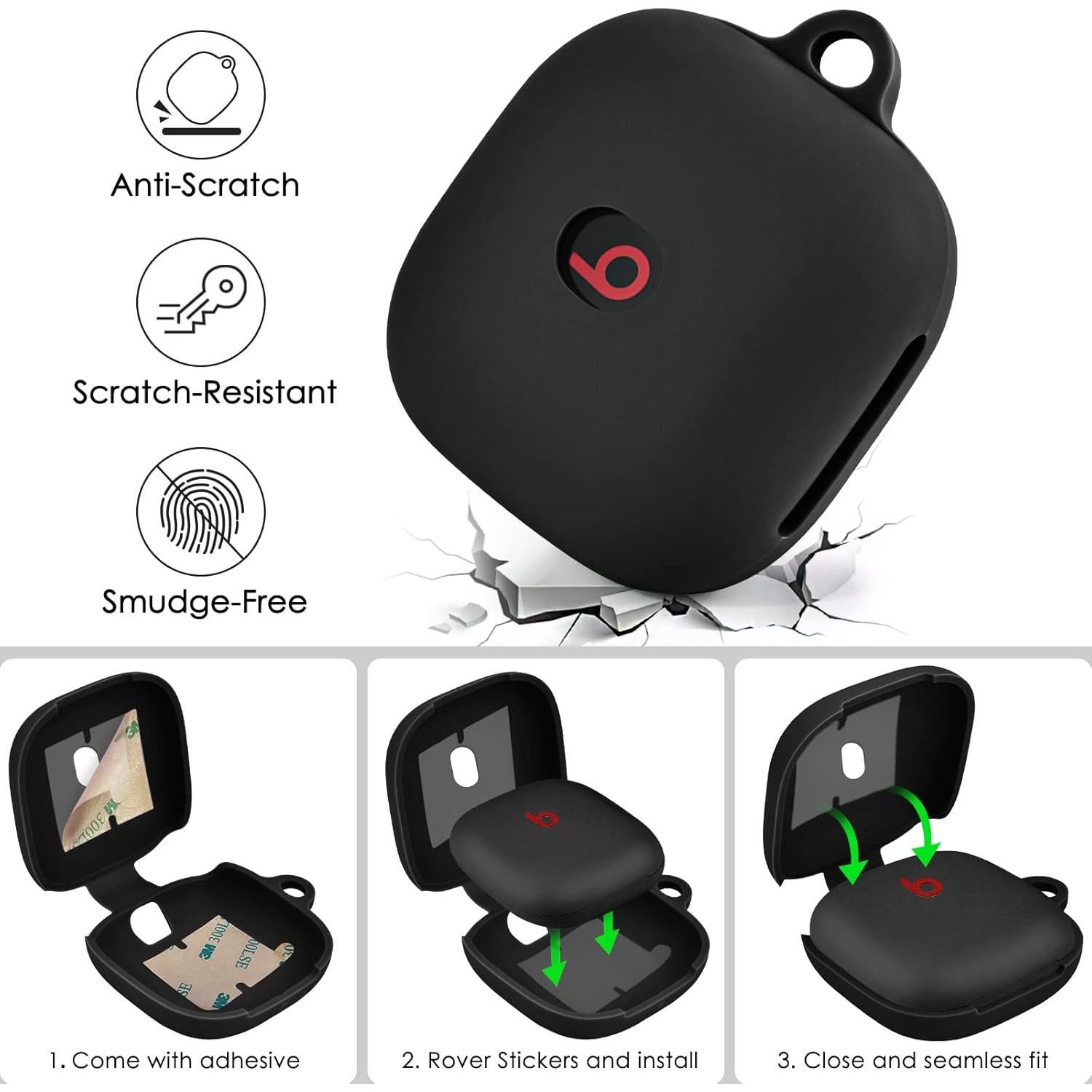 Funda Protectora VISOOM para Auriculares Beats Fit Pro 2021 - Silicona Negra