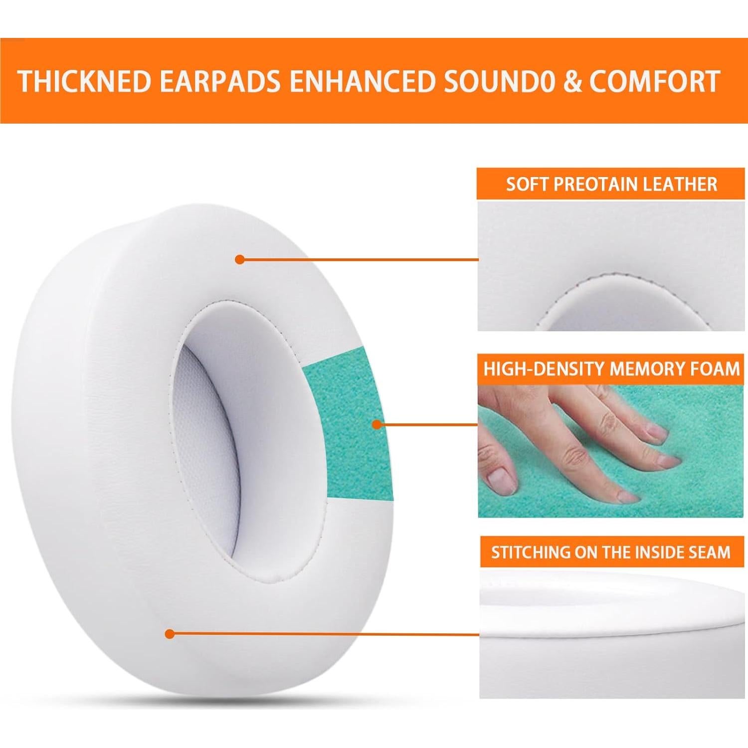 Almohadillas de Repuesto GVO para Beats Studio 2 y 3 - Blanco