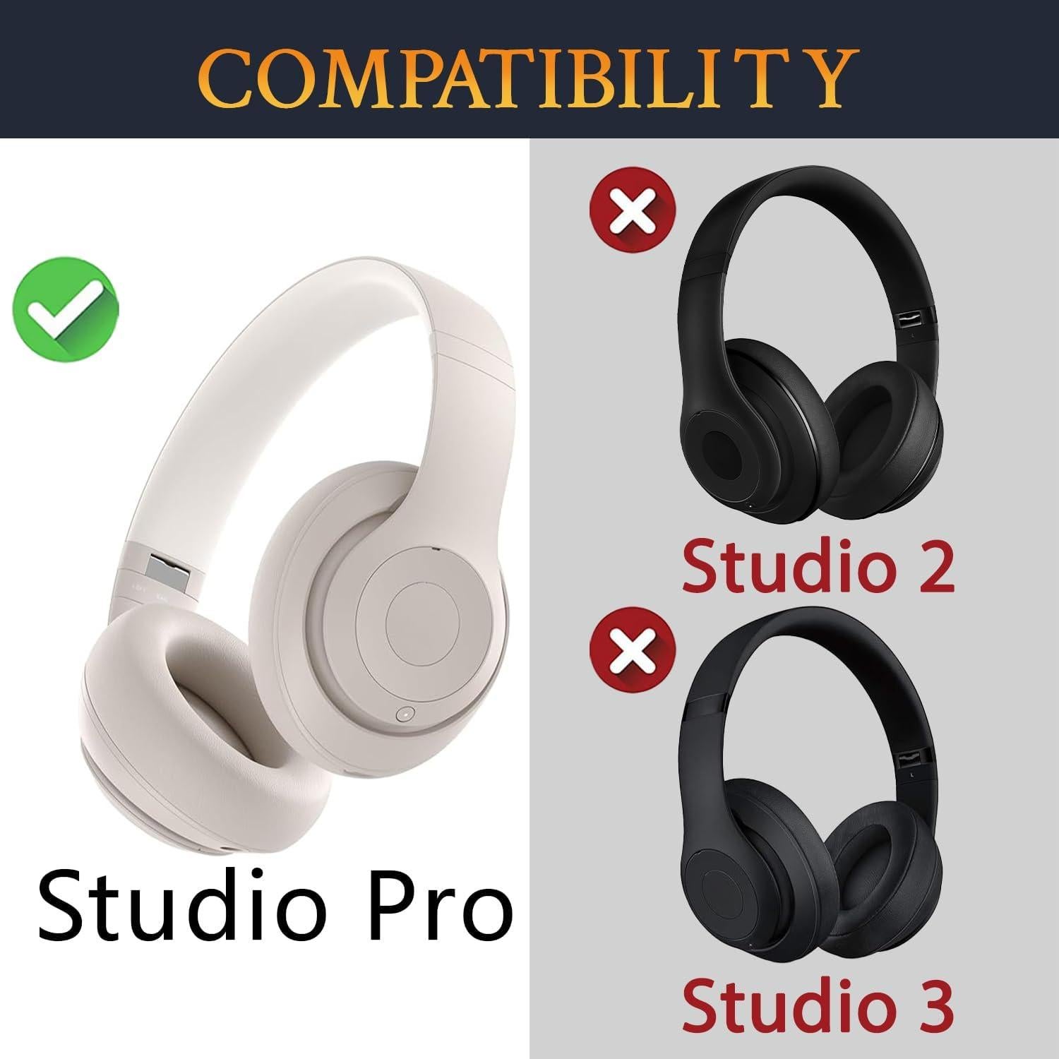 Almohadillas de Gel Refrigerante SOULWIT para Auriculares Beats Studio Pro