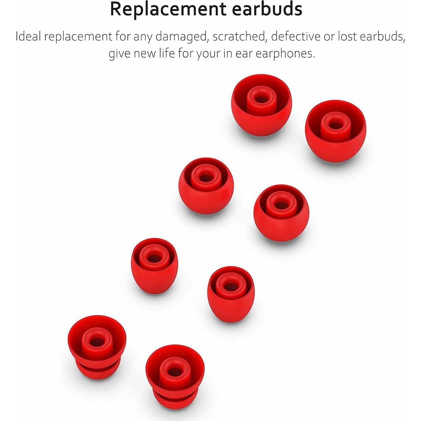 Puntas de Silicona de Reemplazo para Auriculares Beats - Rojo