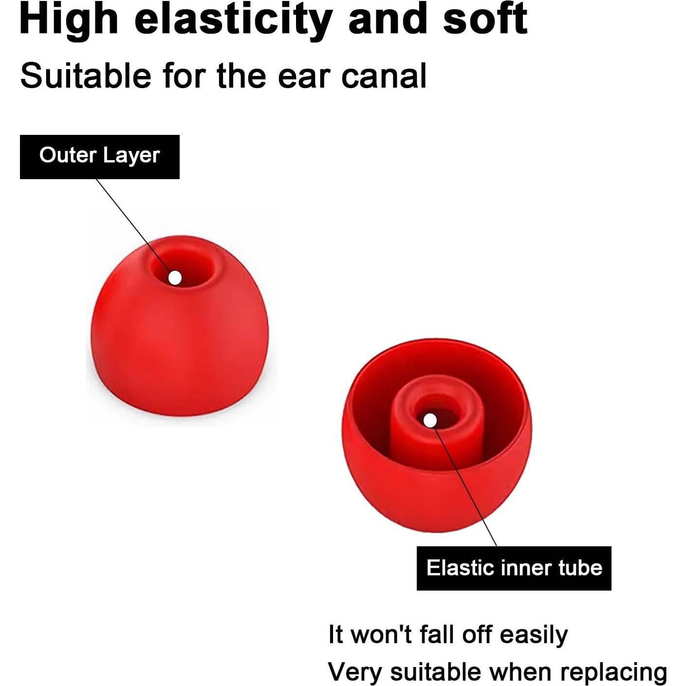 Puntas de Silicona de Reemplazo para Auriculares Beats - Rojo