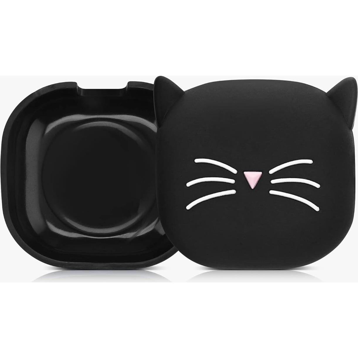 Funda de Silicona KW-Mobile para Samsung Galaxy Buds 2 Pro/2/Live - Gato Negro/Blanco