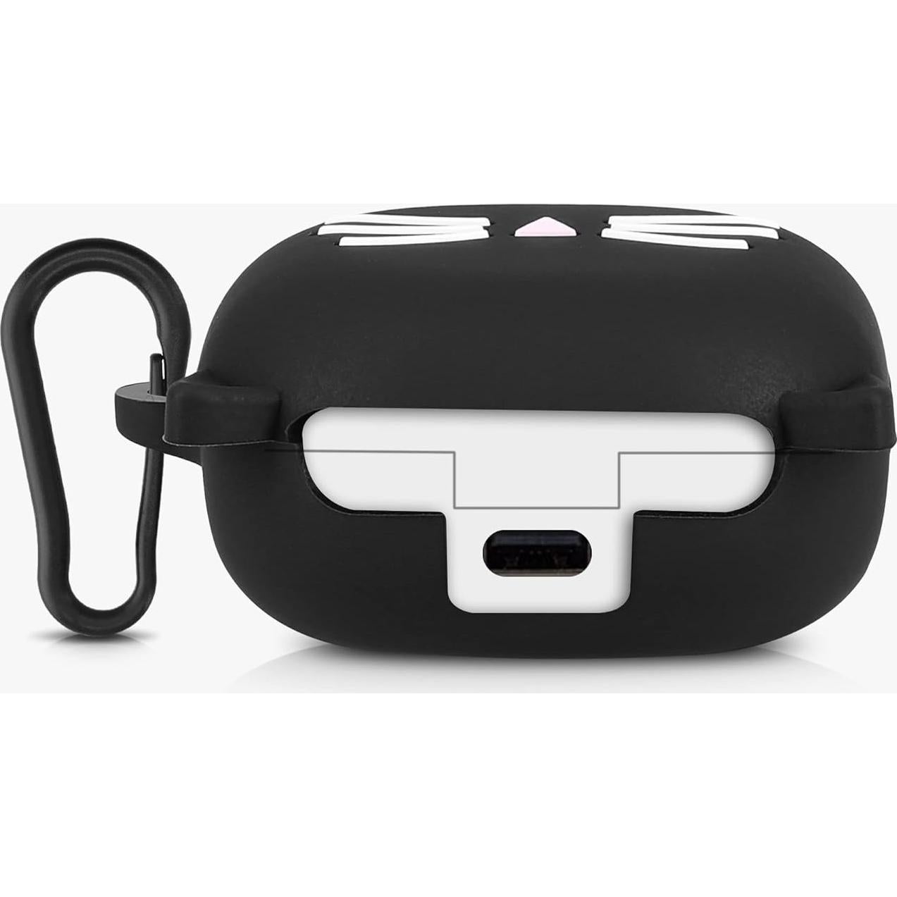 Funda de Silicona KW-Mobile para Samsung Galaxy Buds 2 Pro/2/Live - Gato Negro/Blanco