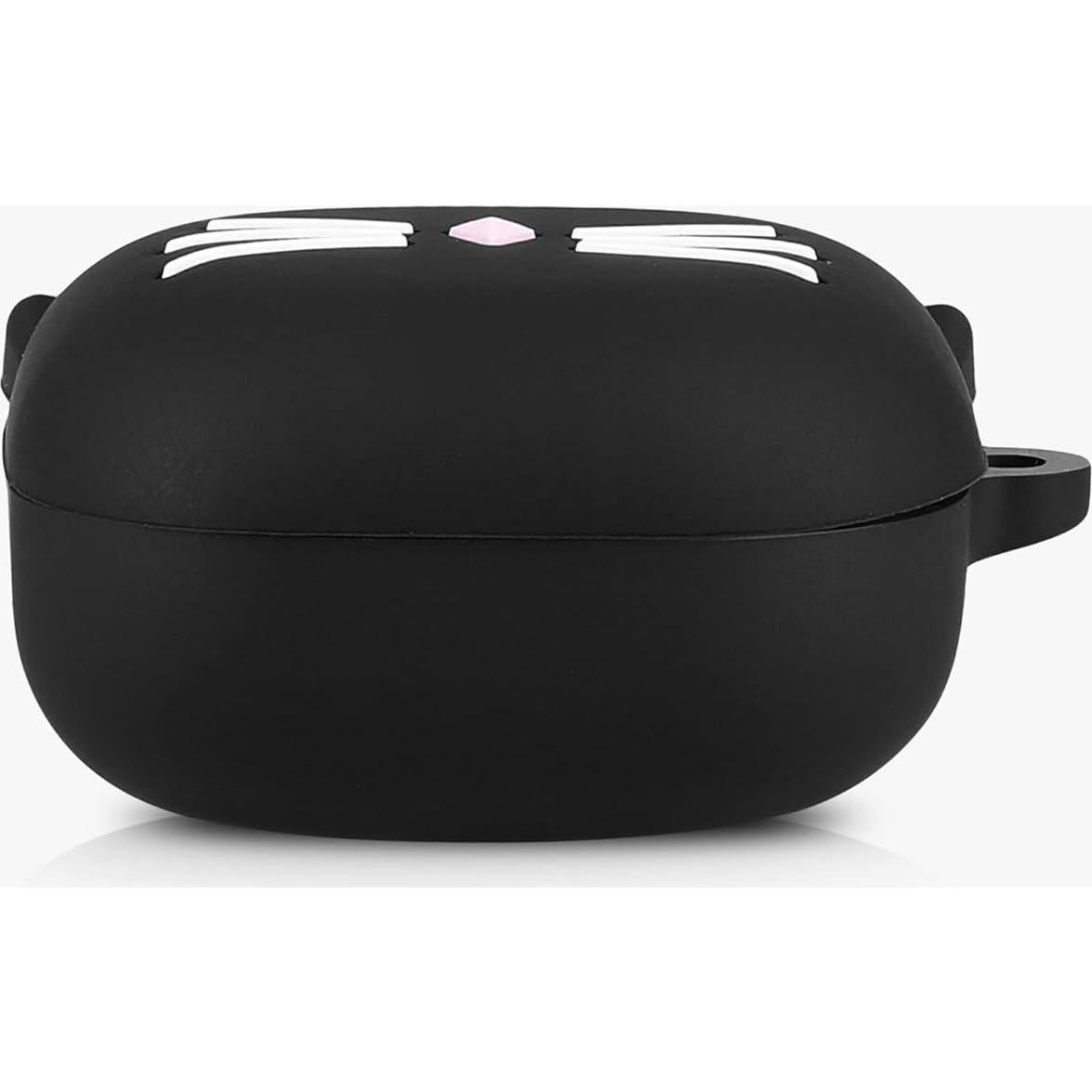 Funda de Silicona KW-Mobile para Samsung Galaxy Buds 2 Pro/2/Live - Gato Negro/Blanco